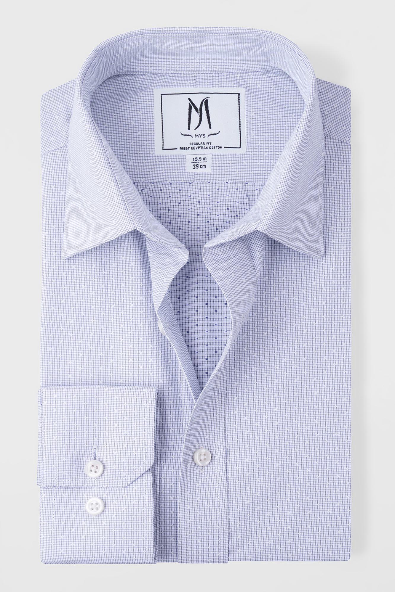 Blue Dotted Dobby Shirt - Regular Fit