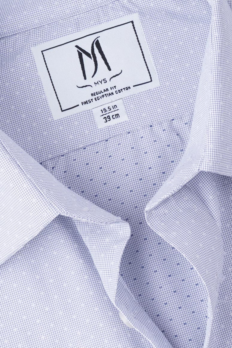 Blue Dotted Dobby Shirt - Regular Fit