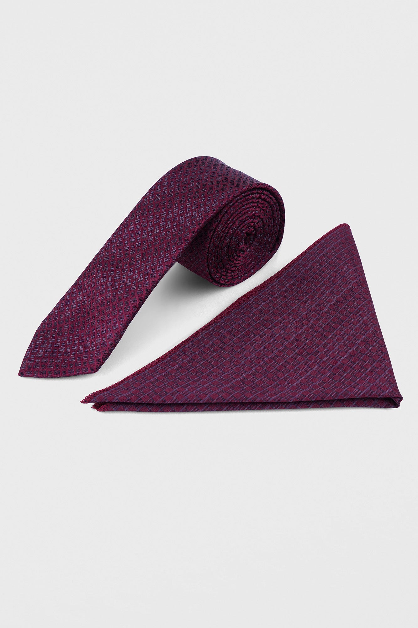 Red Textured Tie Set