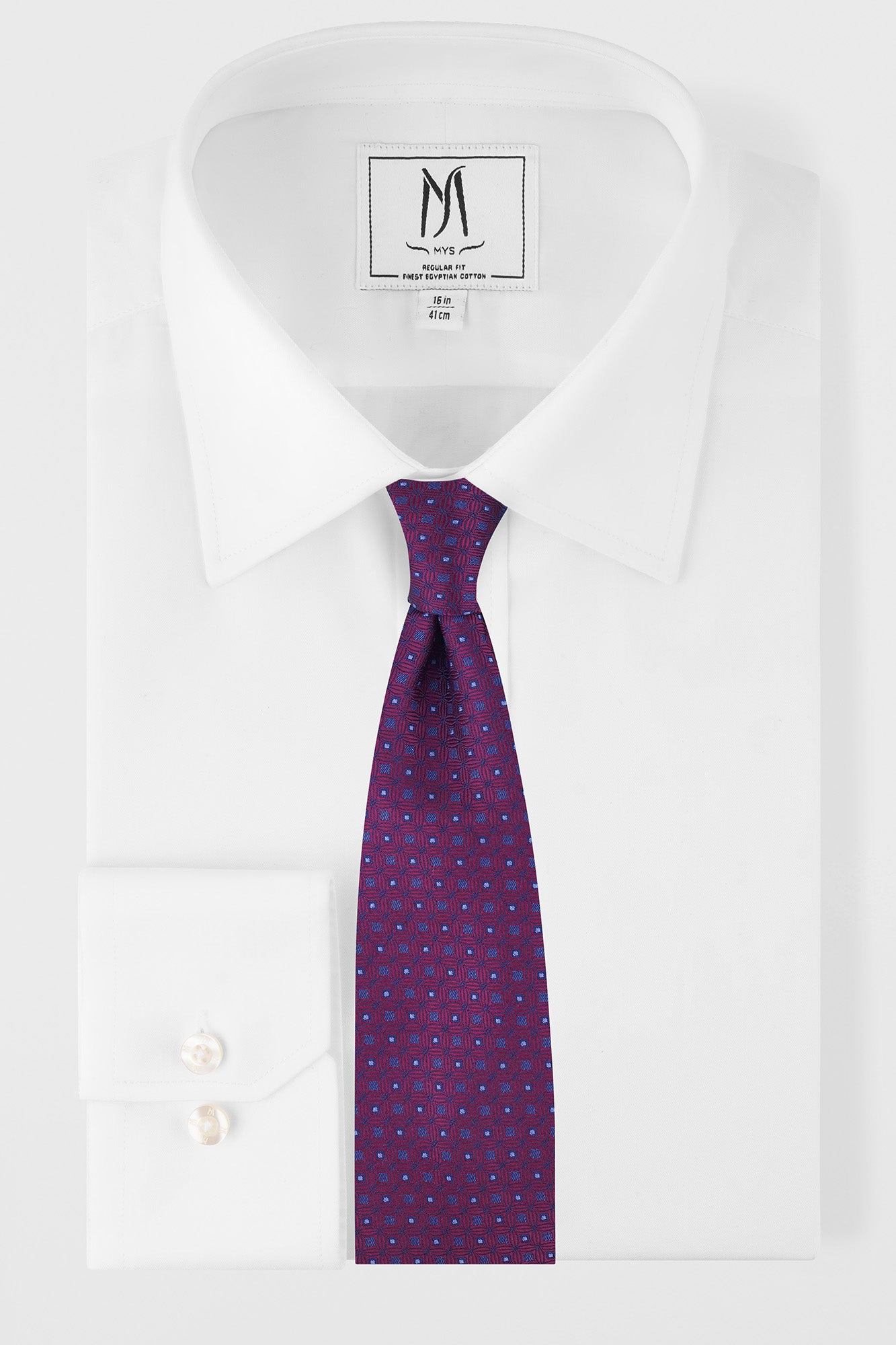 Red Geometric Tie Set