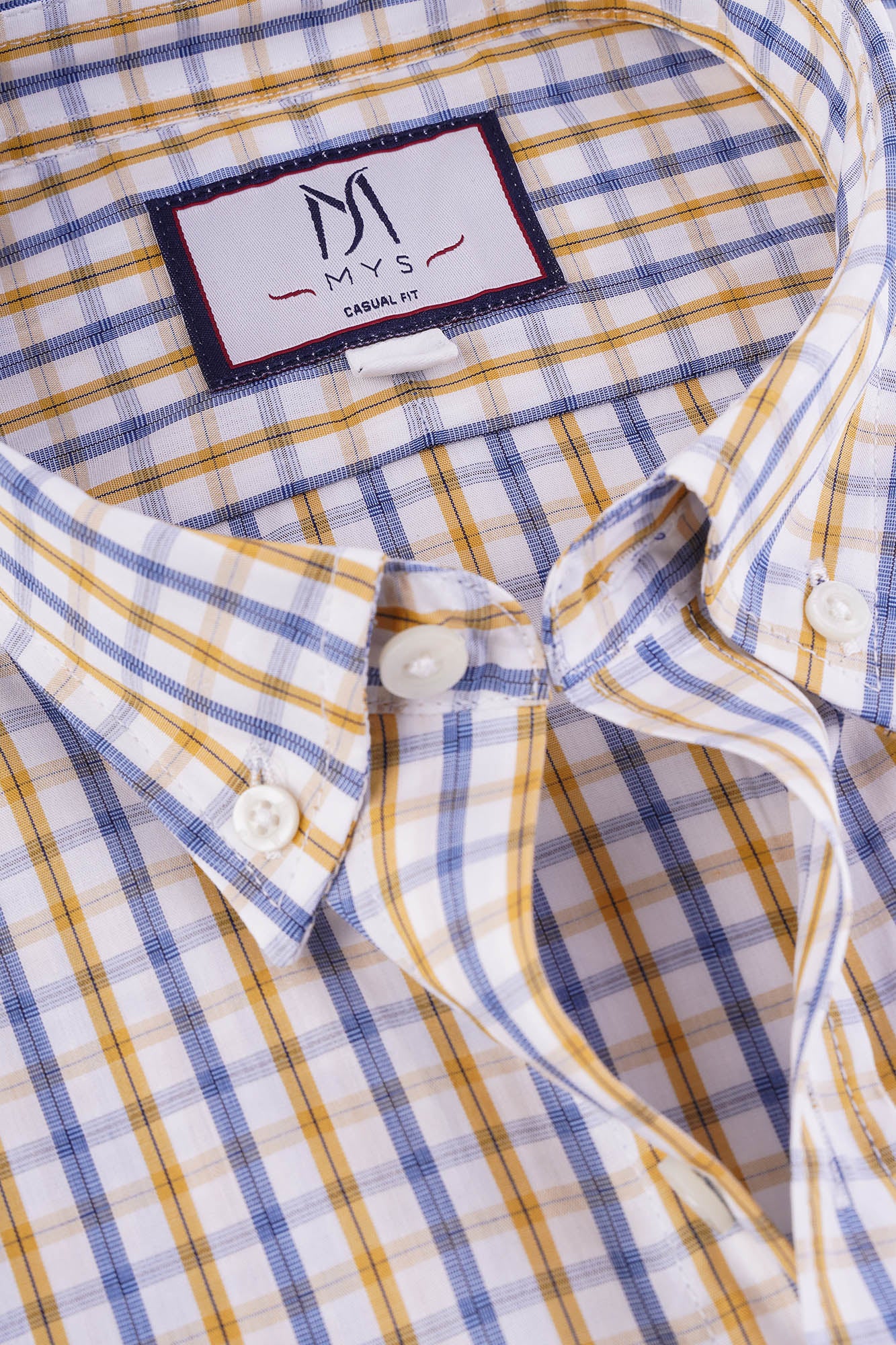 Yellow Checkered Poplin Shirt