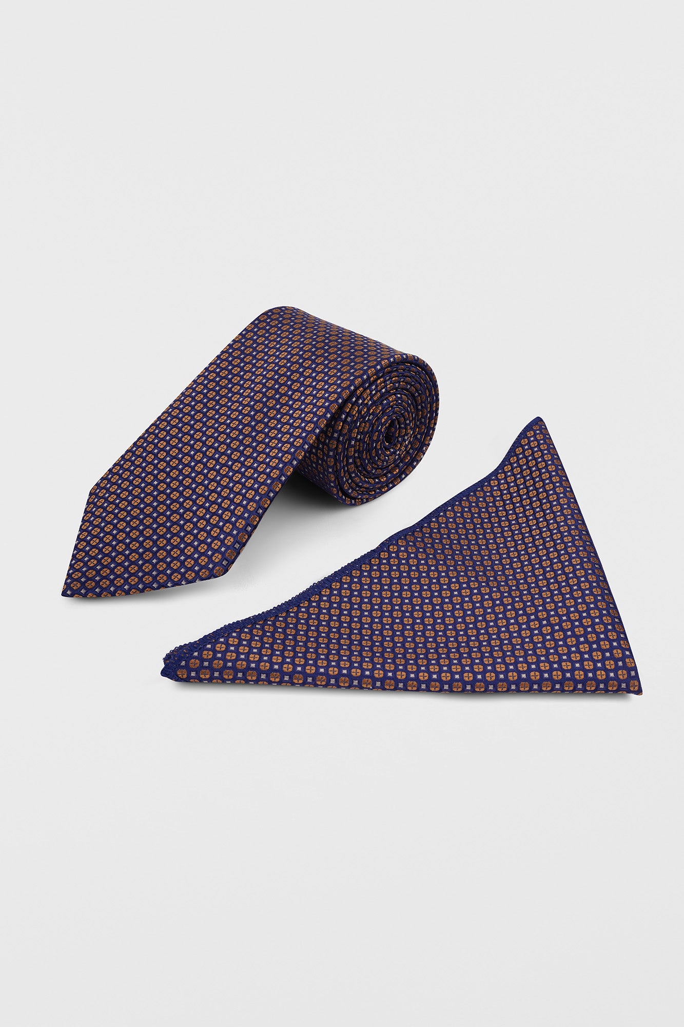 Bronze Geometric Tie Set