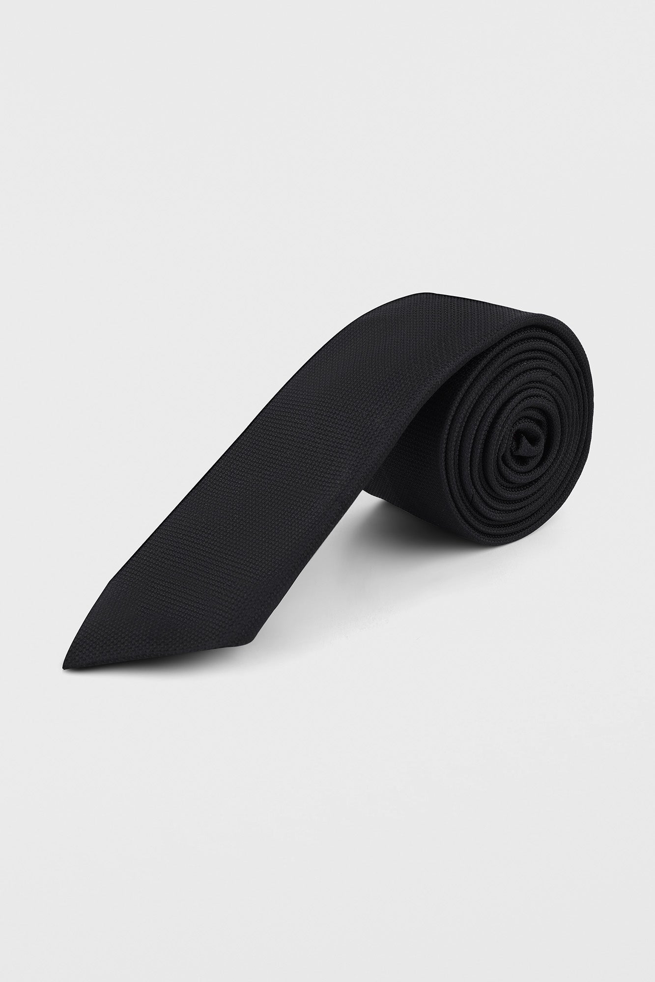 Black Solid Tie Set