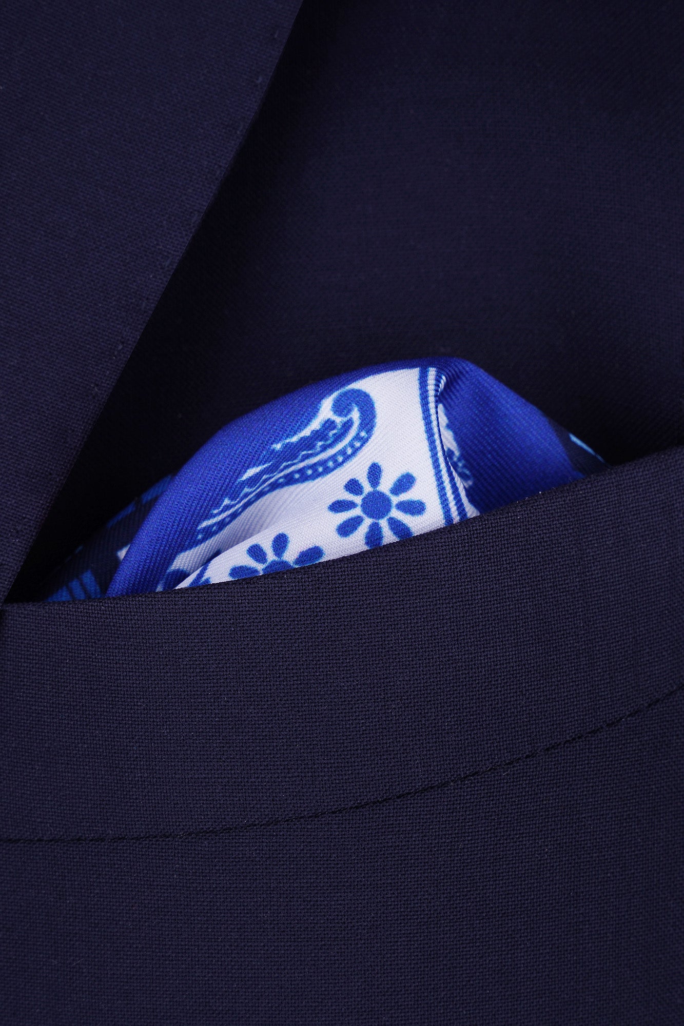 Blue Print Pocket Square