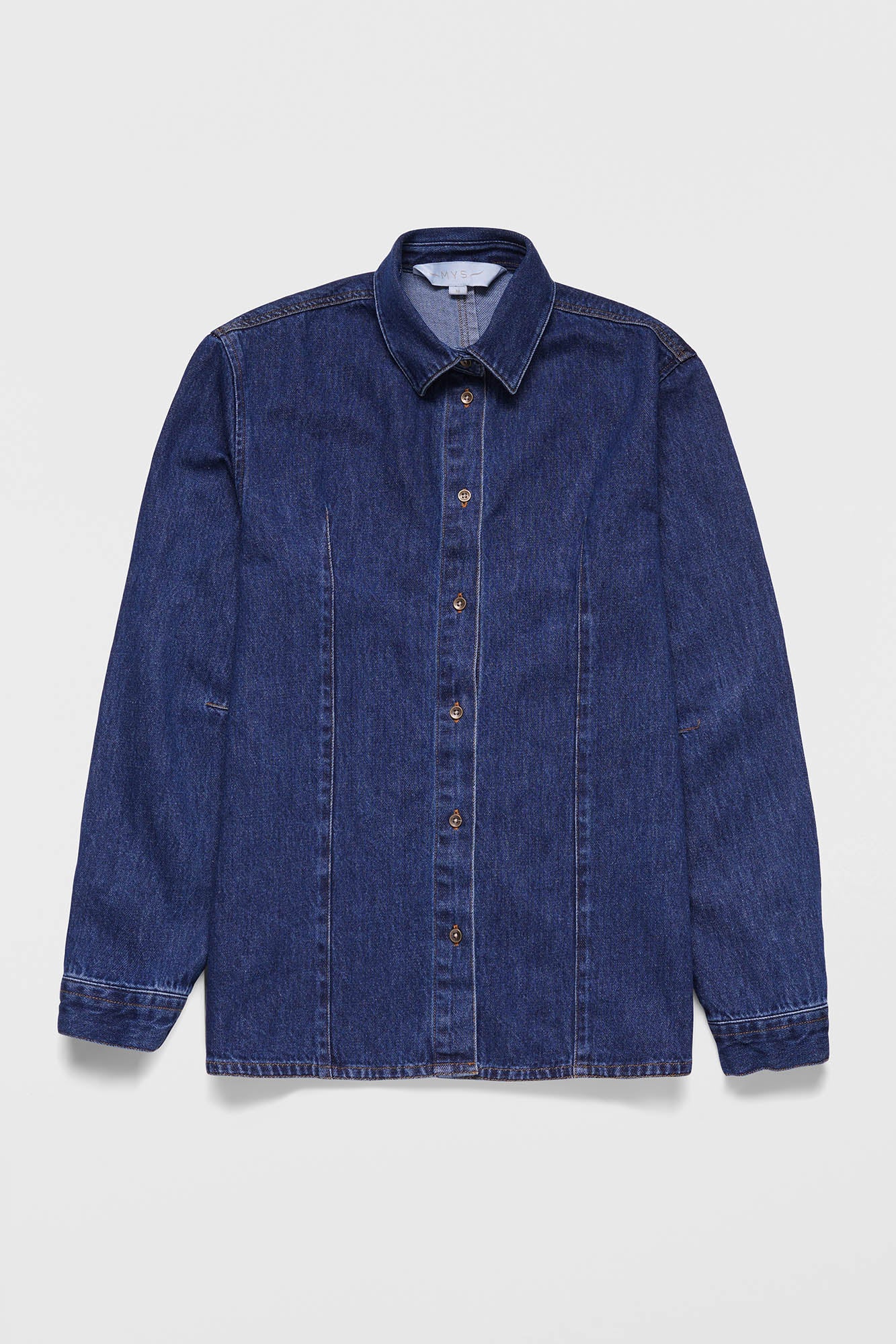 Fitted Denim Shirt Medium Blue