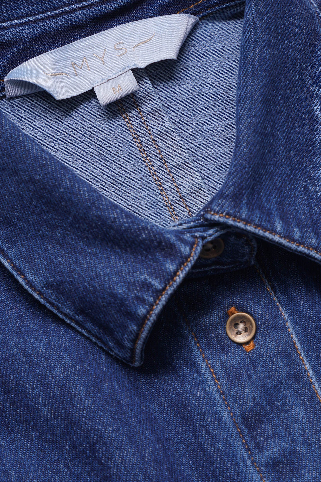 Fitted Denim Shirt Medium Blue