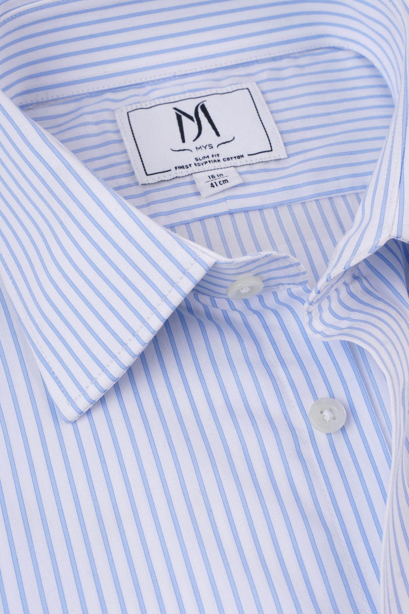 Light Blue Striped Twill Shirt - Slim Fit