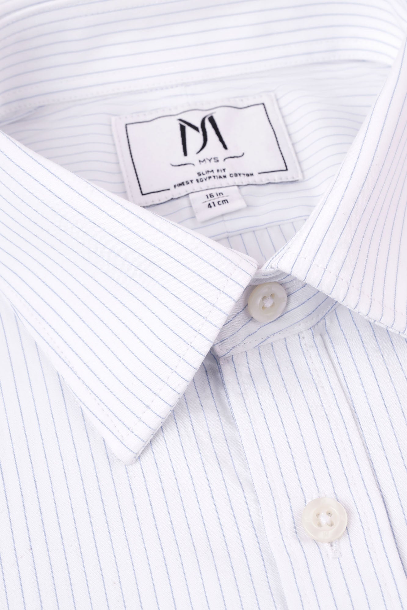 Light Blue Pin Stripe Double Cuff Non-Iron Shirt - Regular Fit