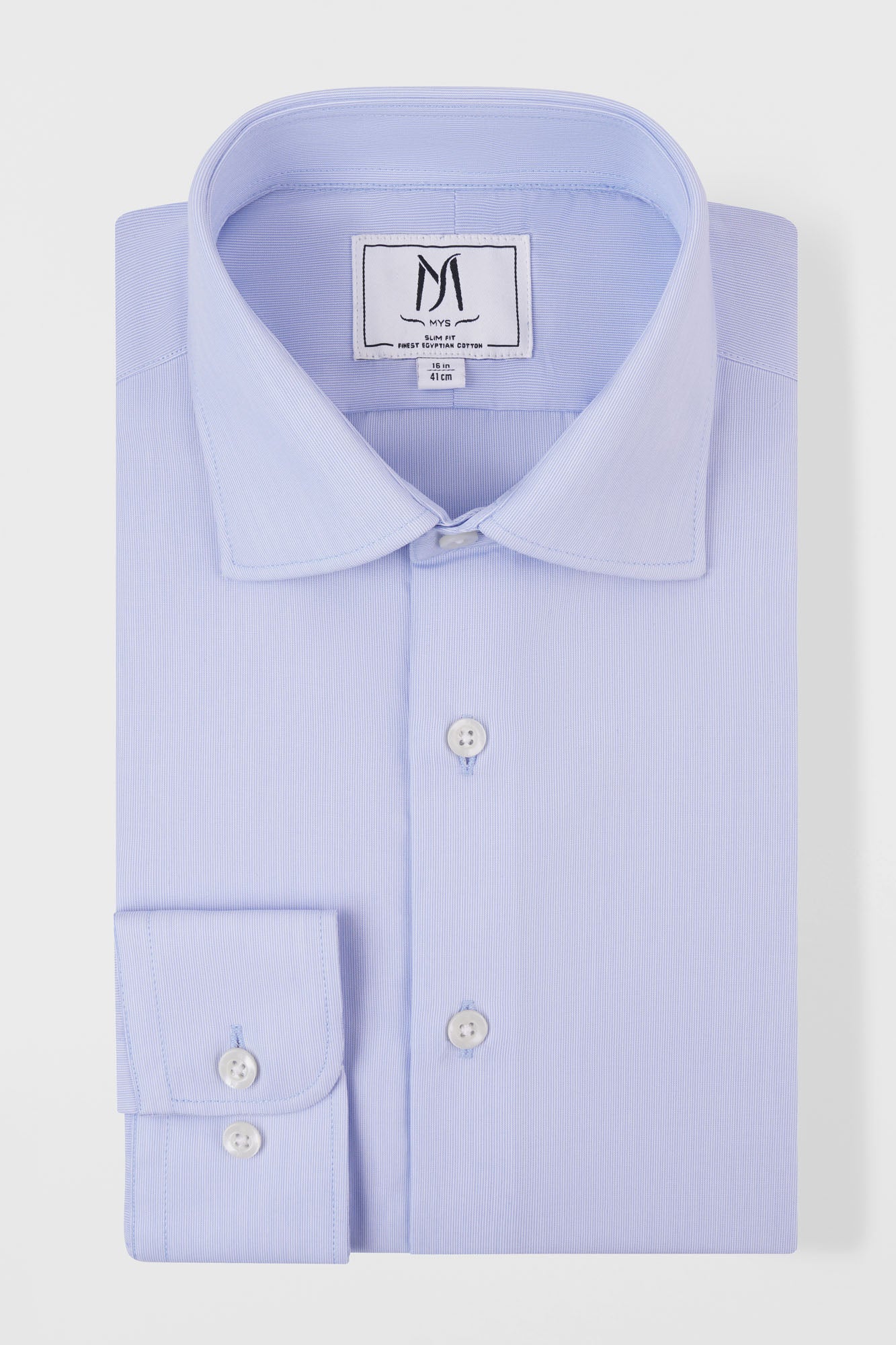 Light Blue Micro Stripe Poplin Non-Iron Shirt - Slim Fit