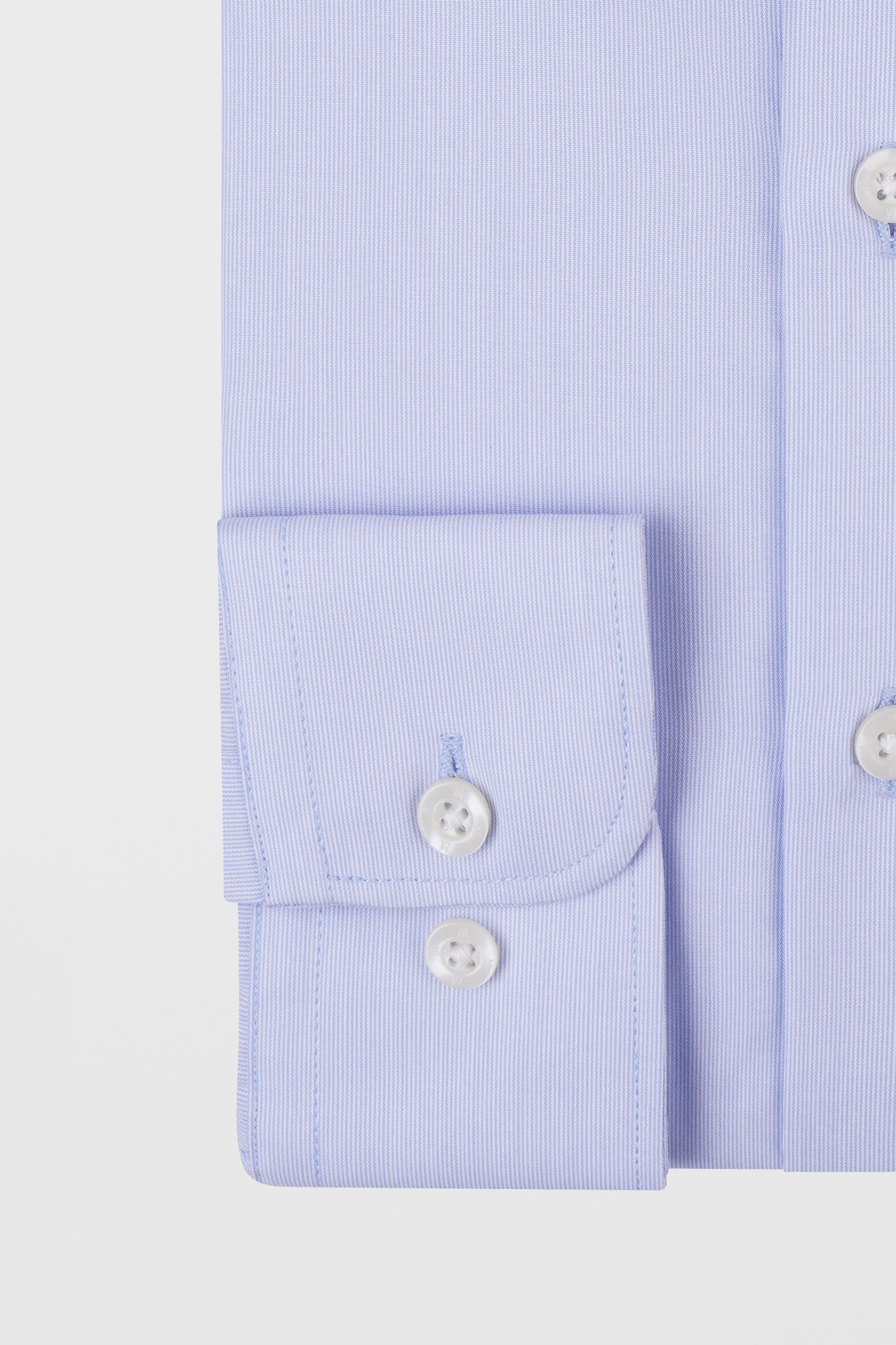 Light Blue Micro Stripe Poplin Non-Iron Shirt - Slim Fit