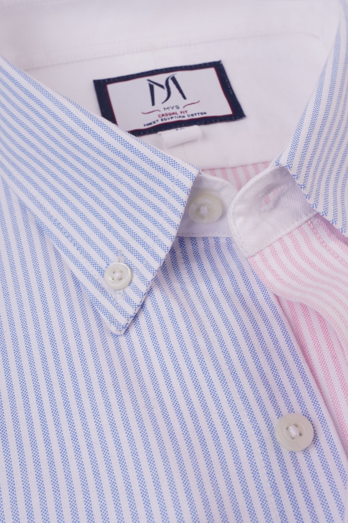 Striped Oxford Patch-Work Button-Down Shirt