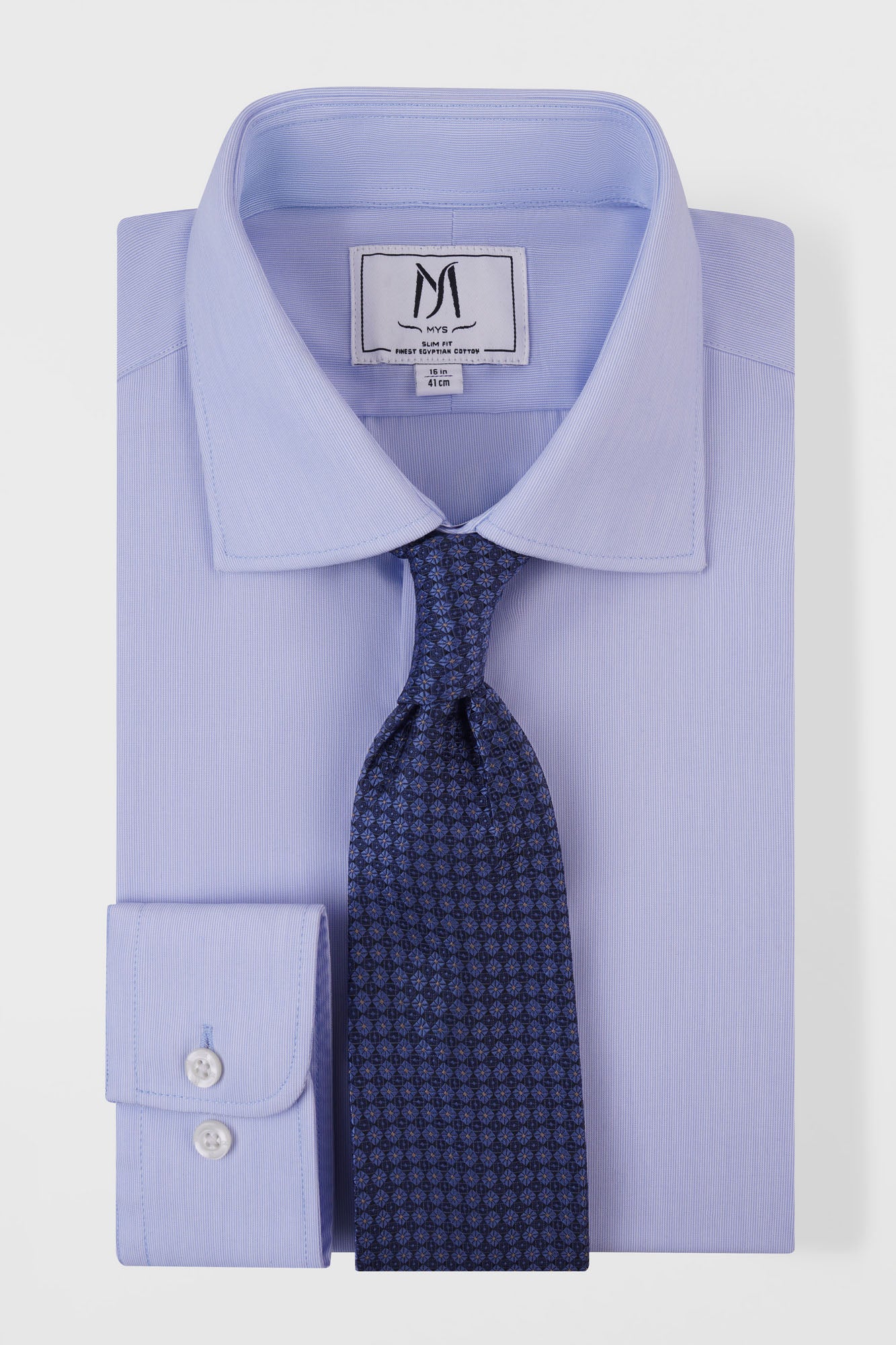 Light Blue Micro Stripe Poplin Non-Iron Shirt - Slim Fit