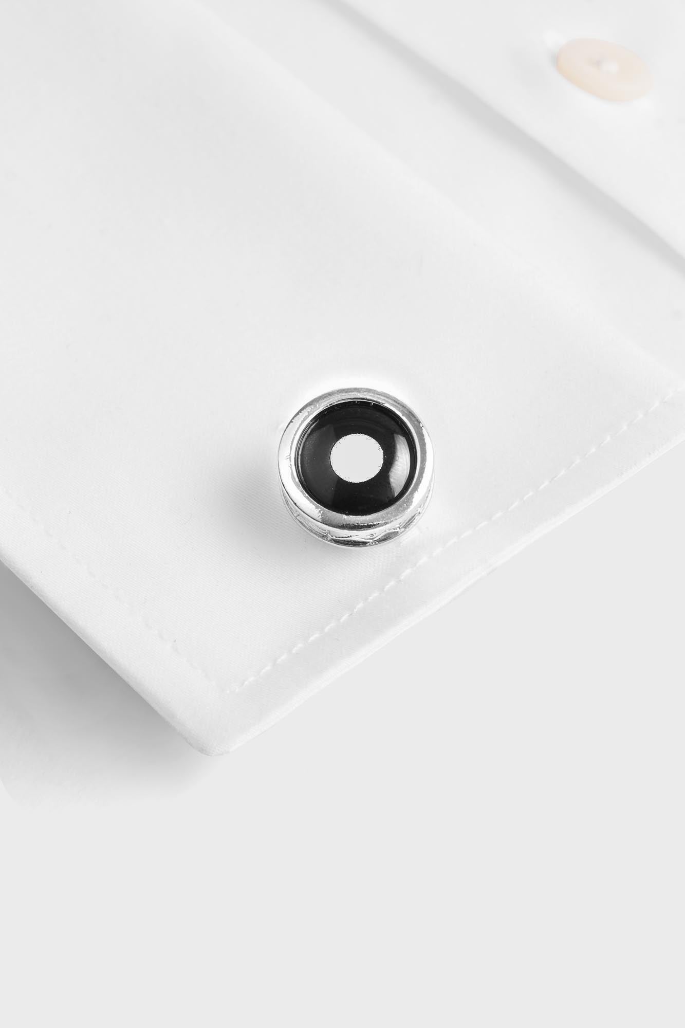 Black Onyx Bullseye Round Cufflinks