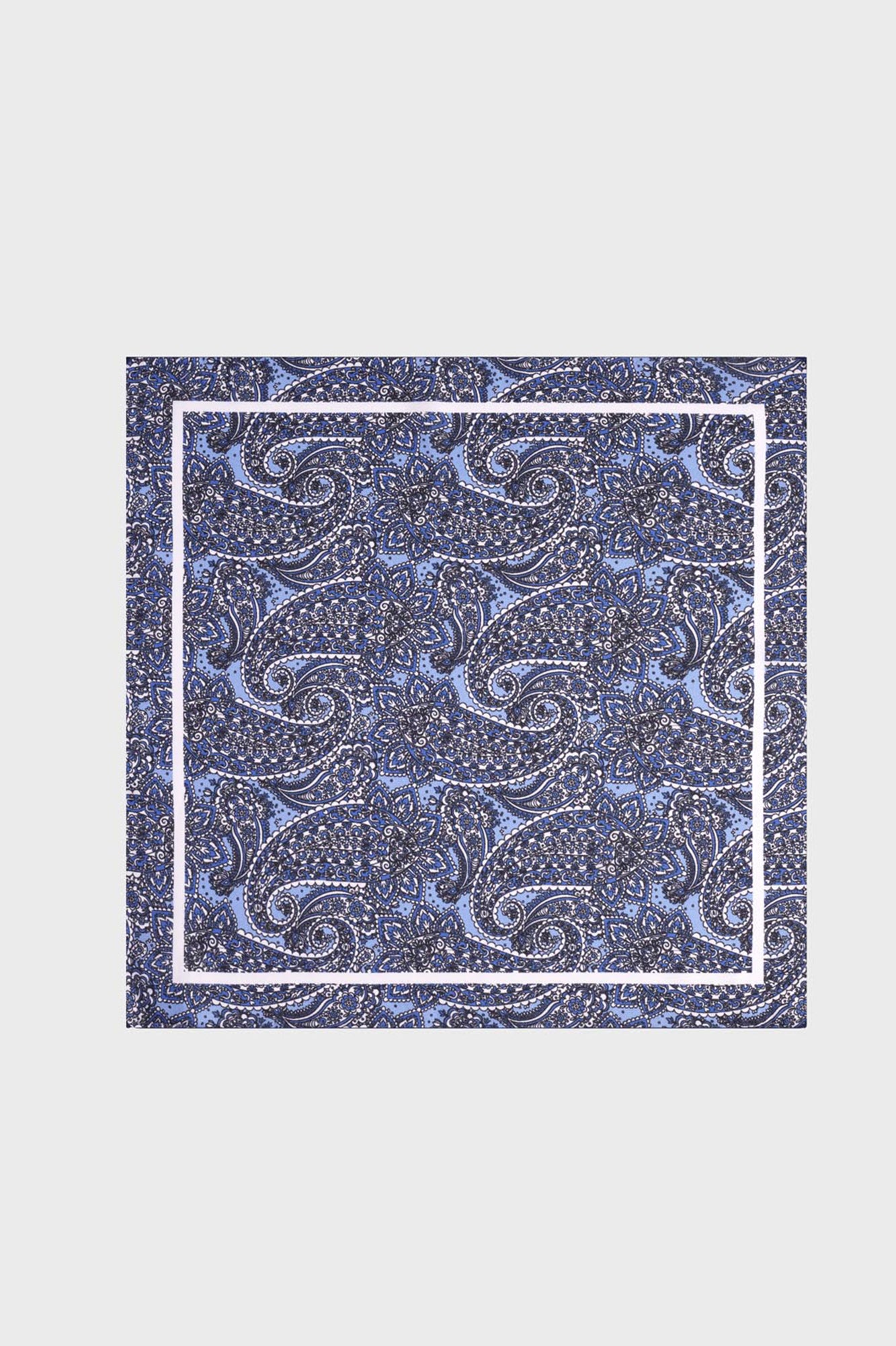Sky Blue Baroque Paisley Pocket Square