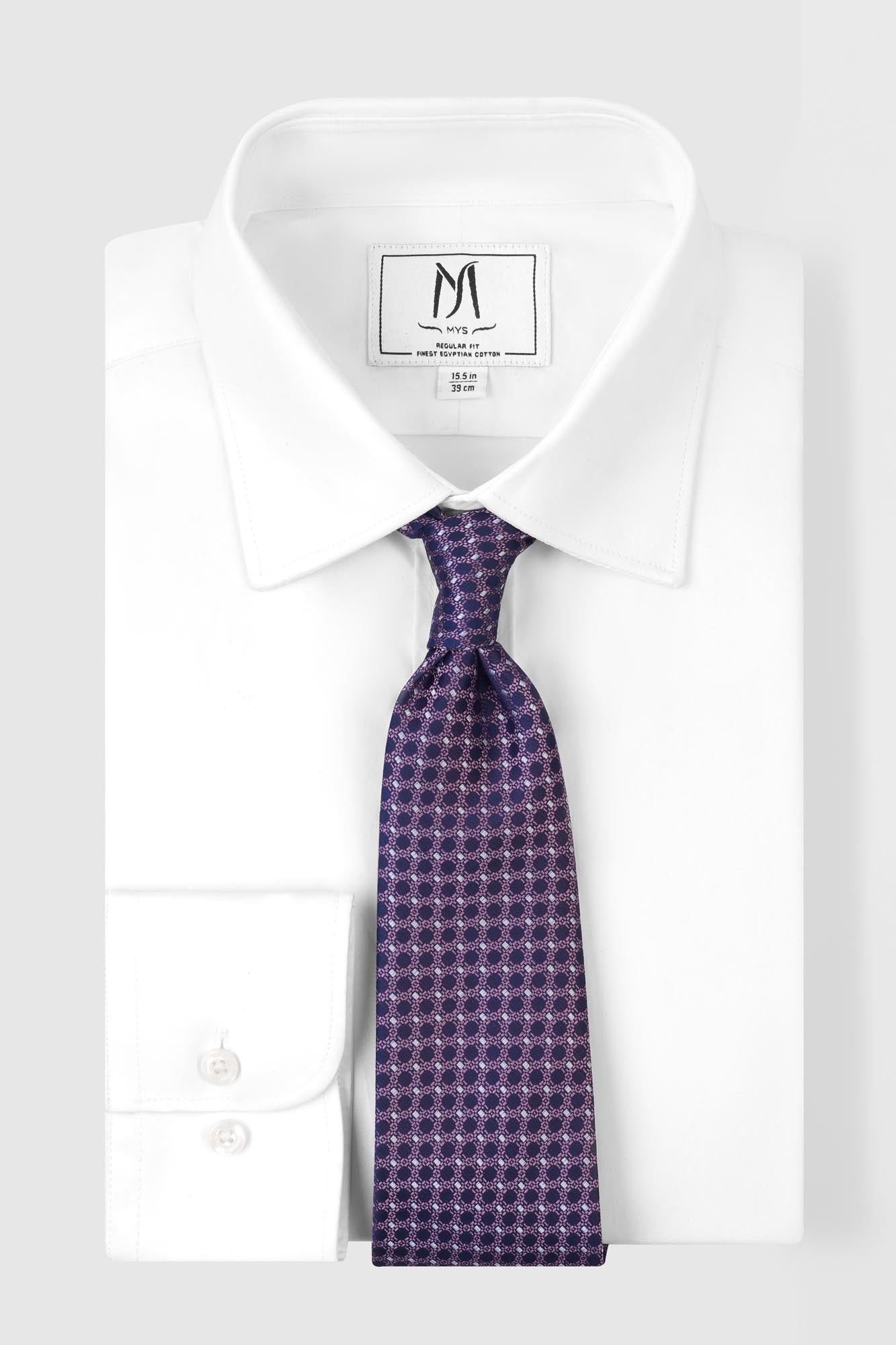 Pink Geometric Medallion Tie Set