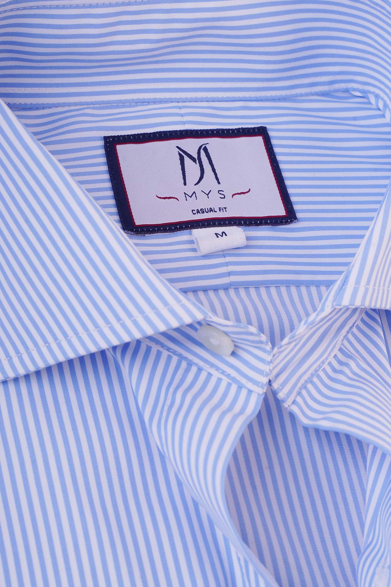 Light Blue Striped Micro-Lycra Shirt