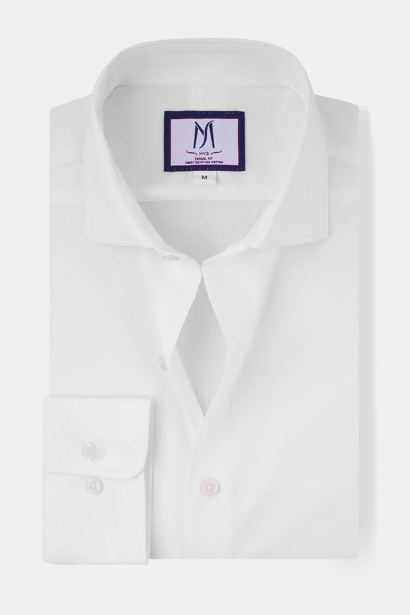 White Poplin Stretch Cutaway Shirt