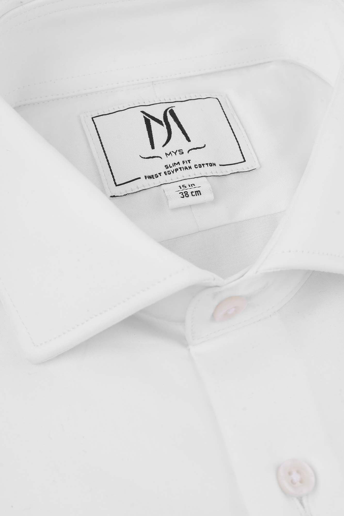 White Twill Double Cuff Shirt - Slim Fit