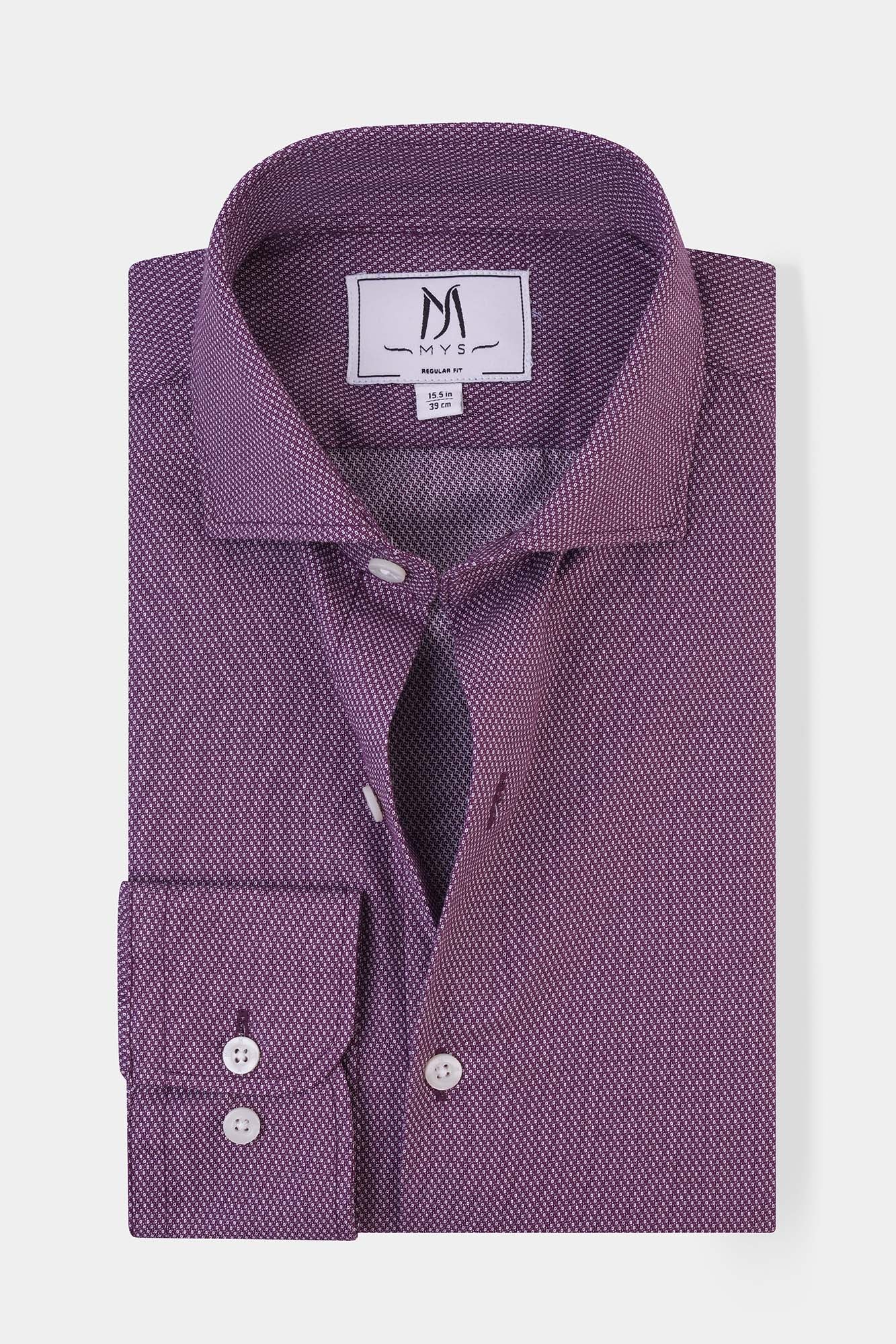 Burgundy Dobby Shirt - Regular Fit