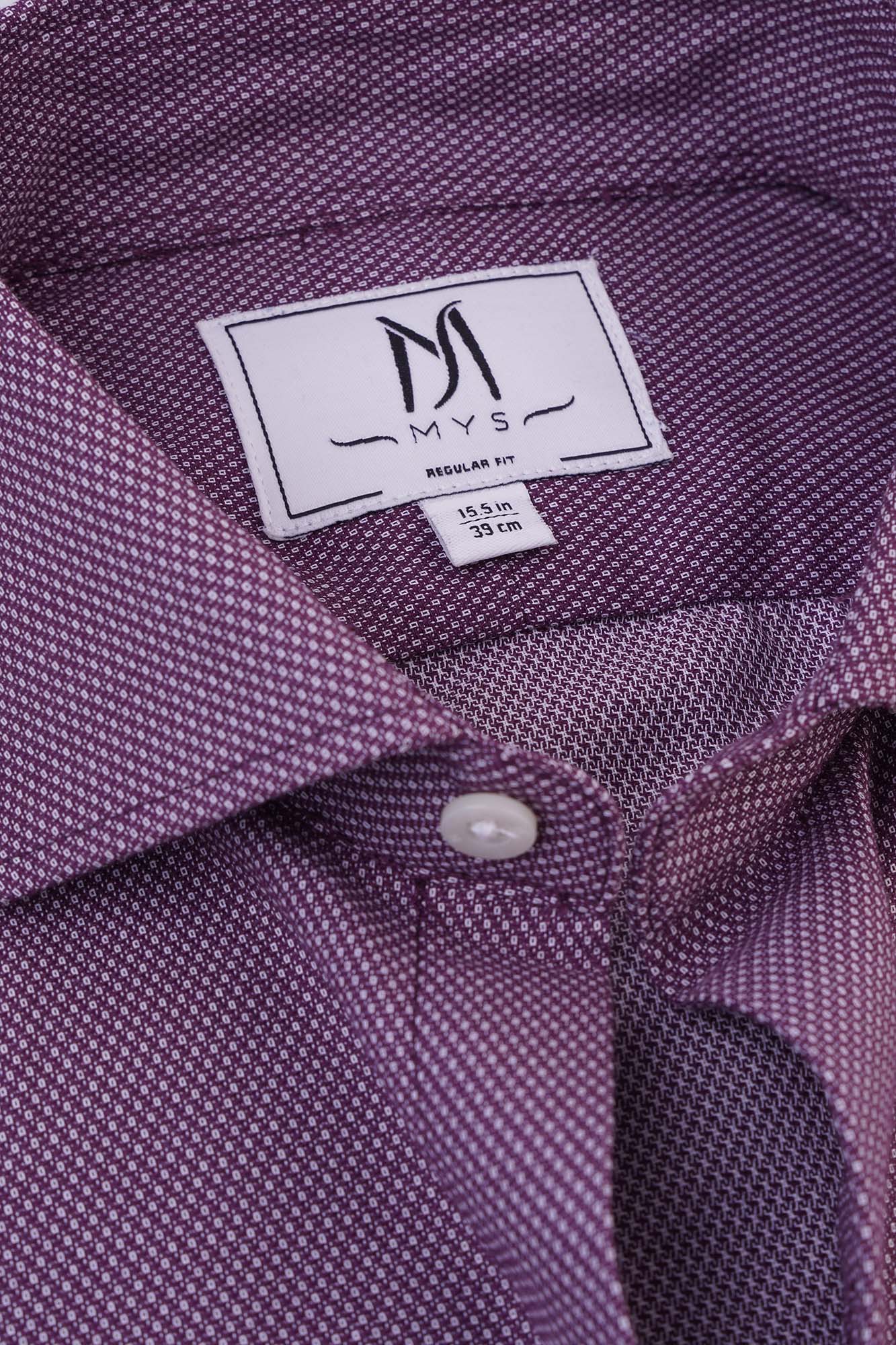 Burgundy Dobby Shirt - Regular Fit