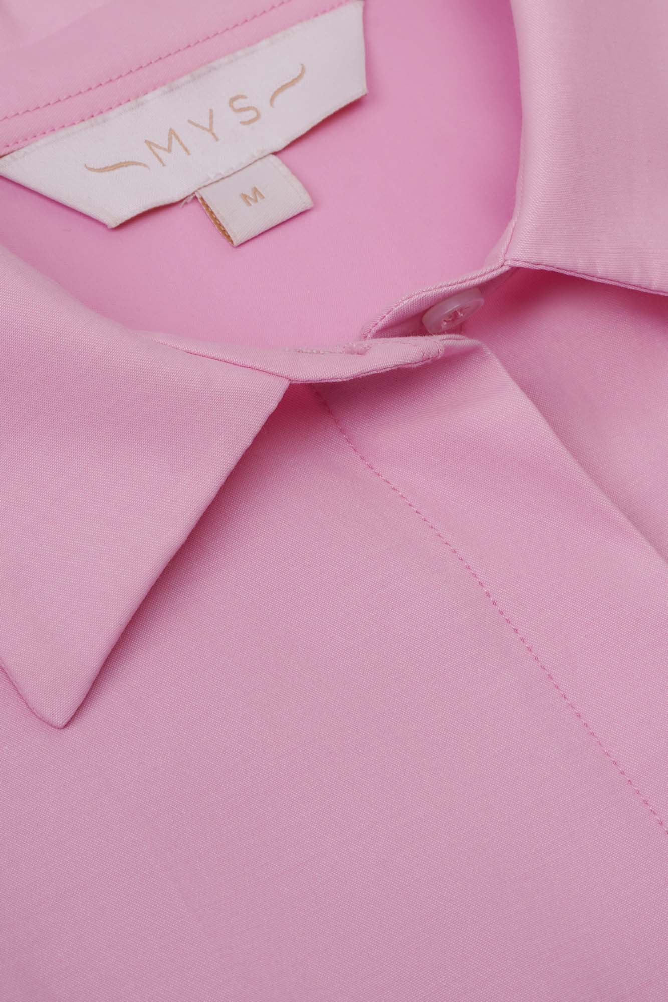 Pink Relaxed Hem Tie Shirt