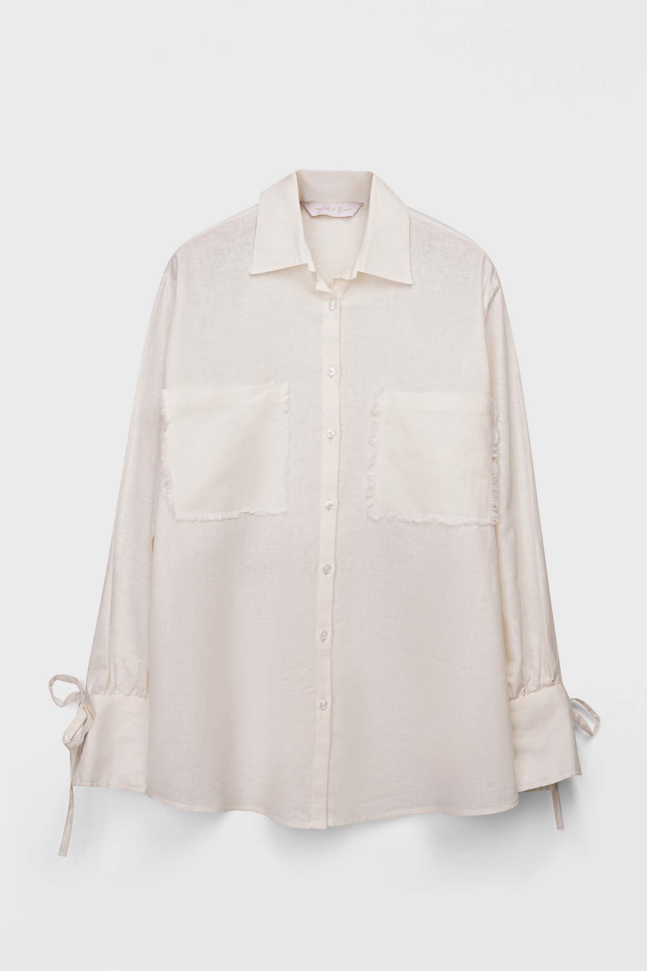 Off-White Linen Cotton Oversized Shirt