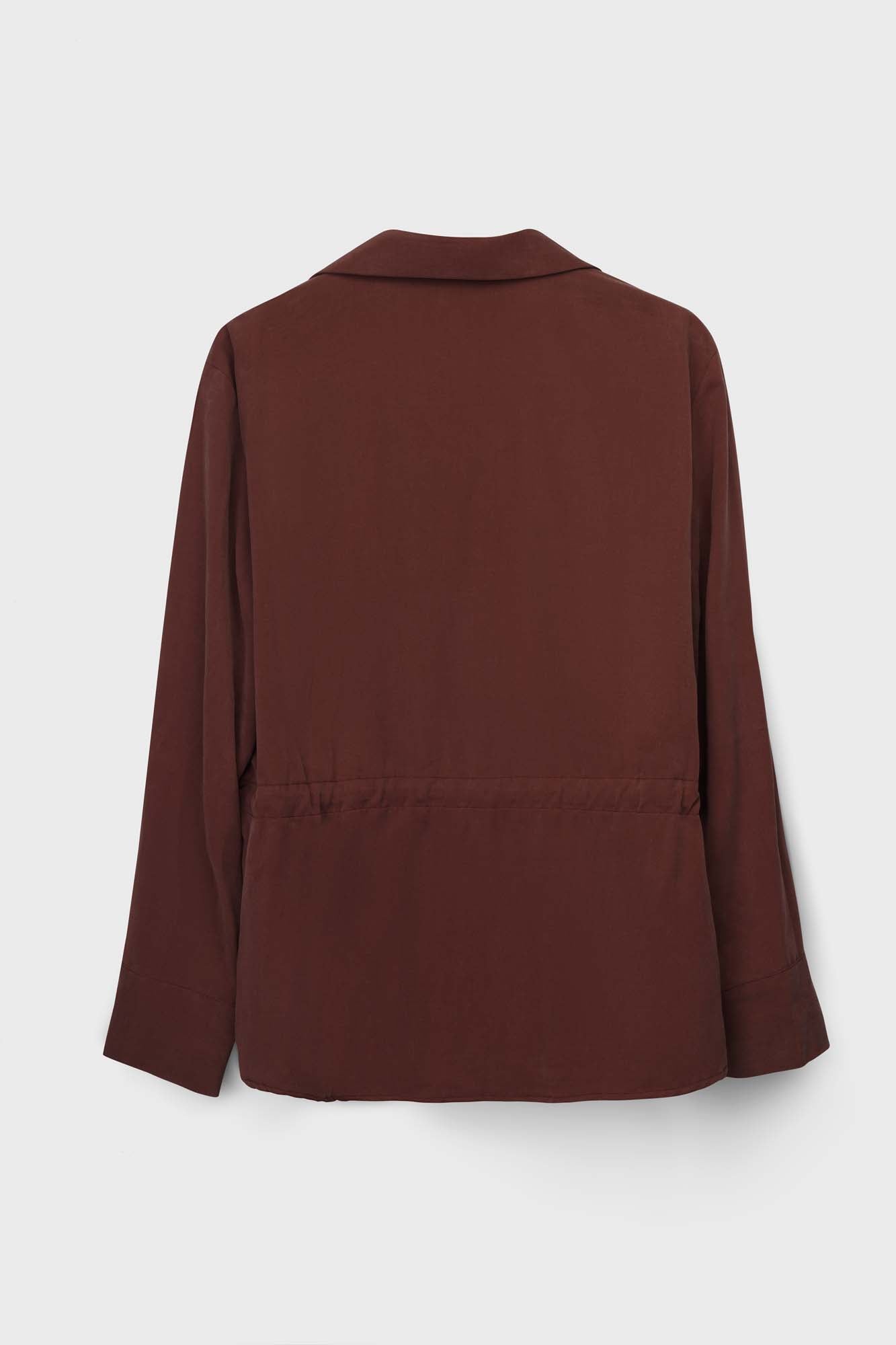 Cafe Tencel Front Tie Shirt