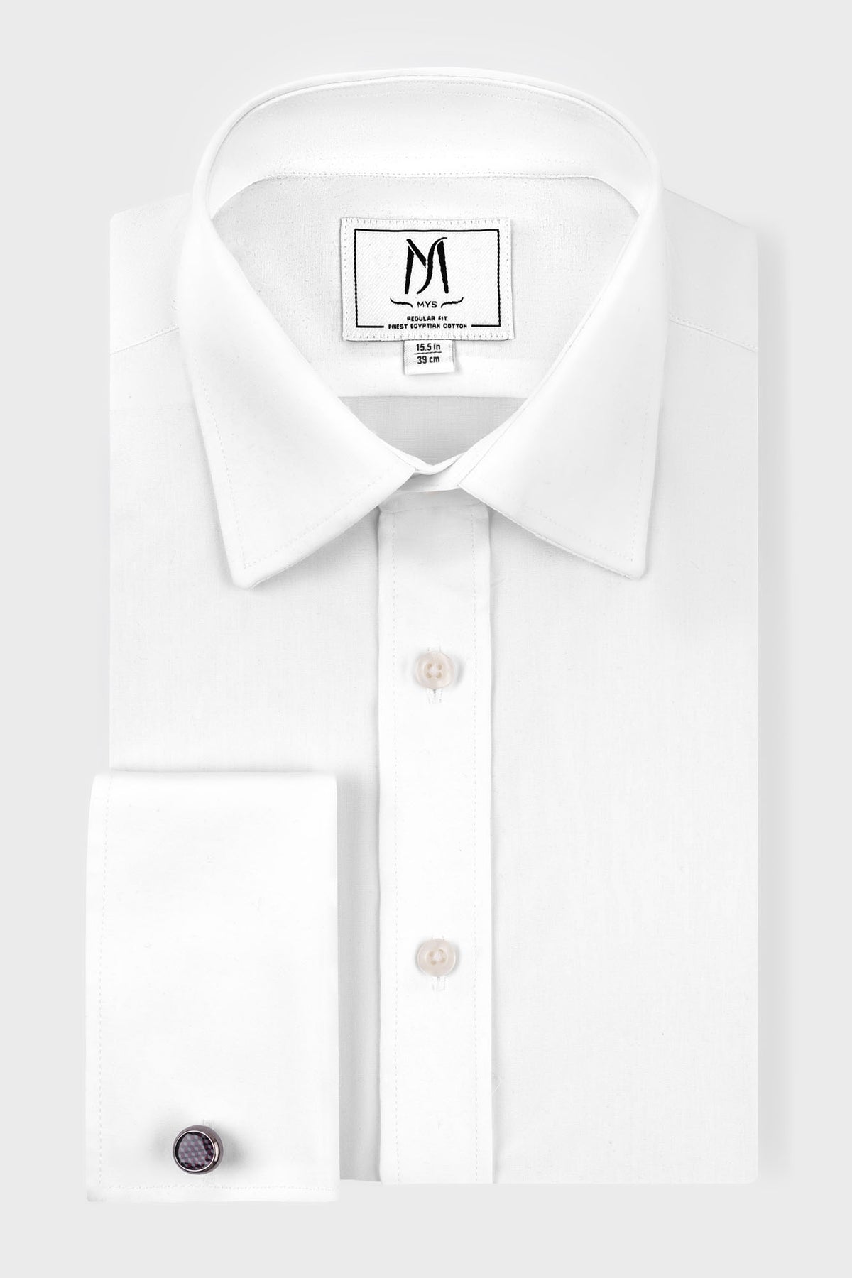 White Poplin Double Cuff Shirt - Regular Fit