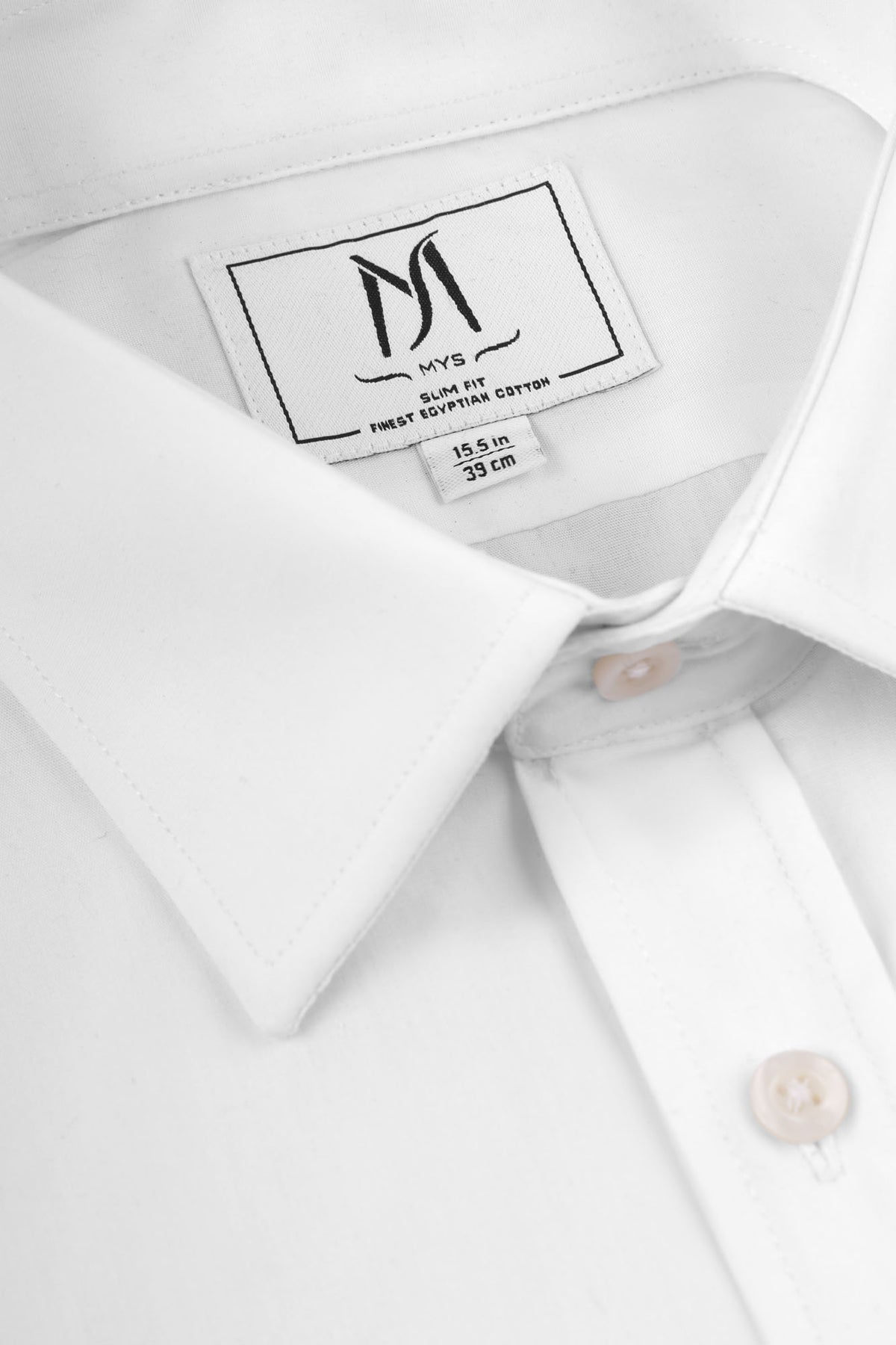 White Poplin Double Cuff Shirt - Slim Fit