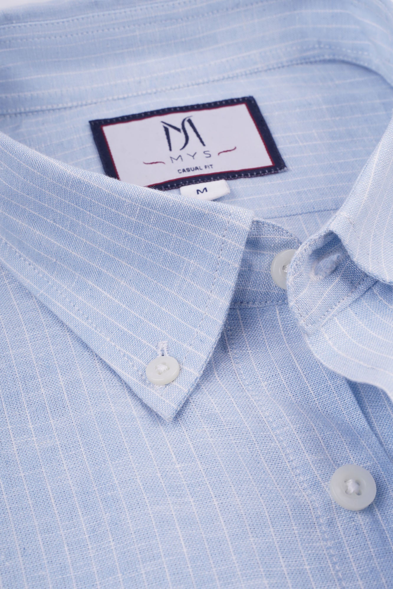 Pin Stripe Linen Cotton Button-Down Shirt