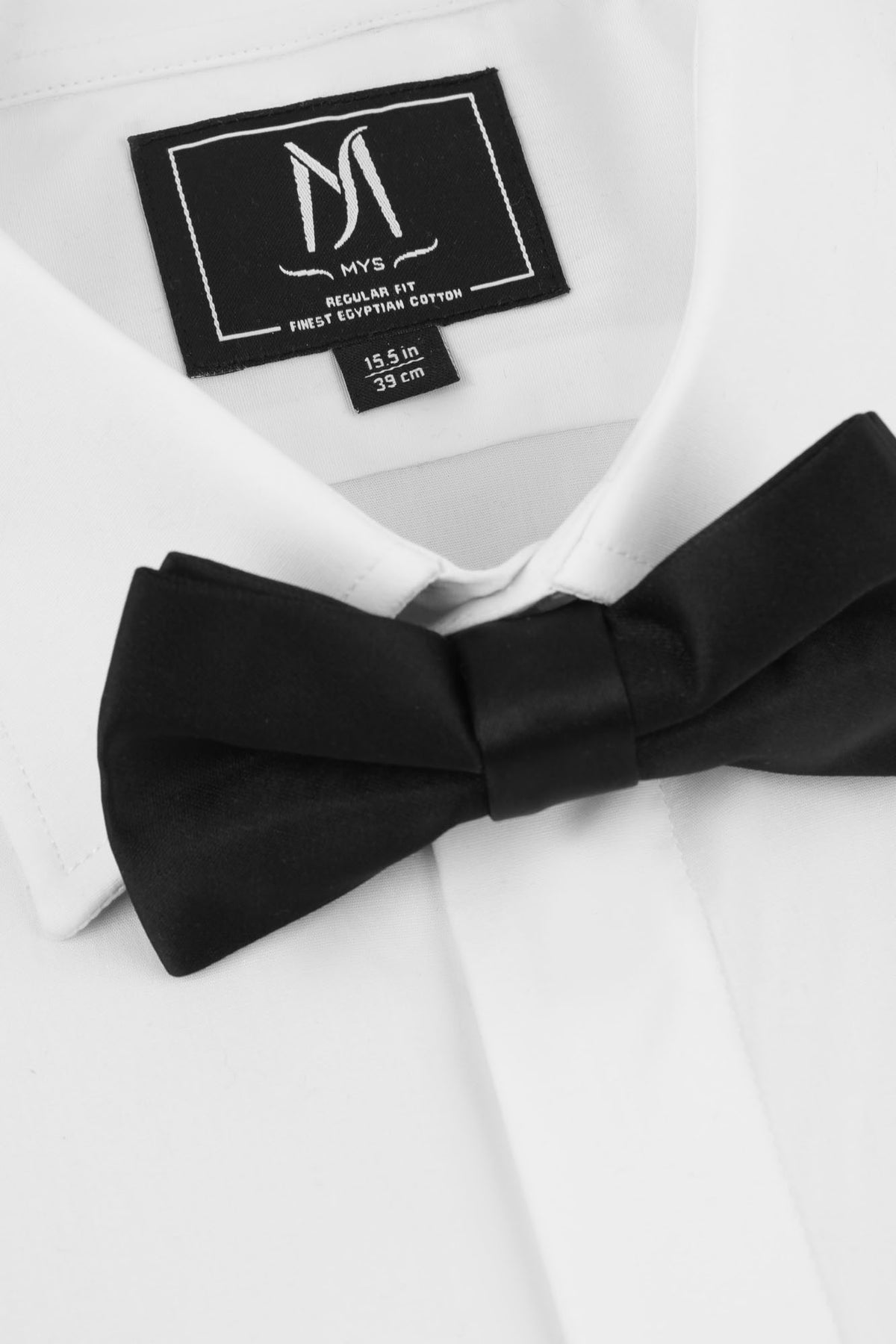 White Hidden Placket Tuxedo Stretch Poplin Shirt - Regular Fit