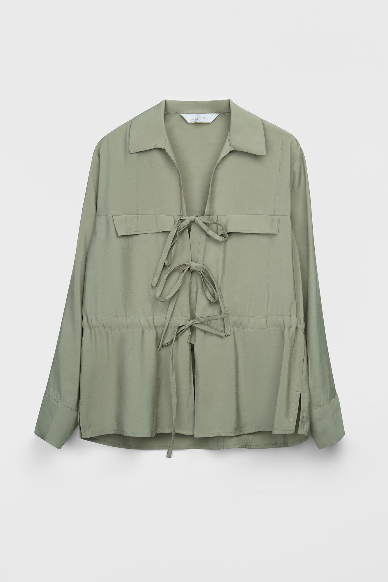 Light Khaki Modal Front Tie Shirt