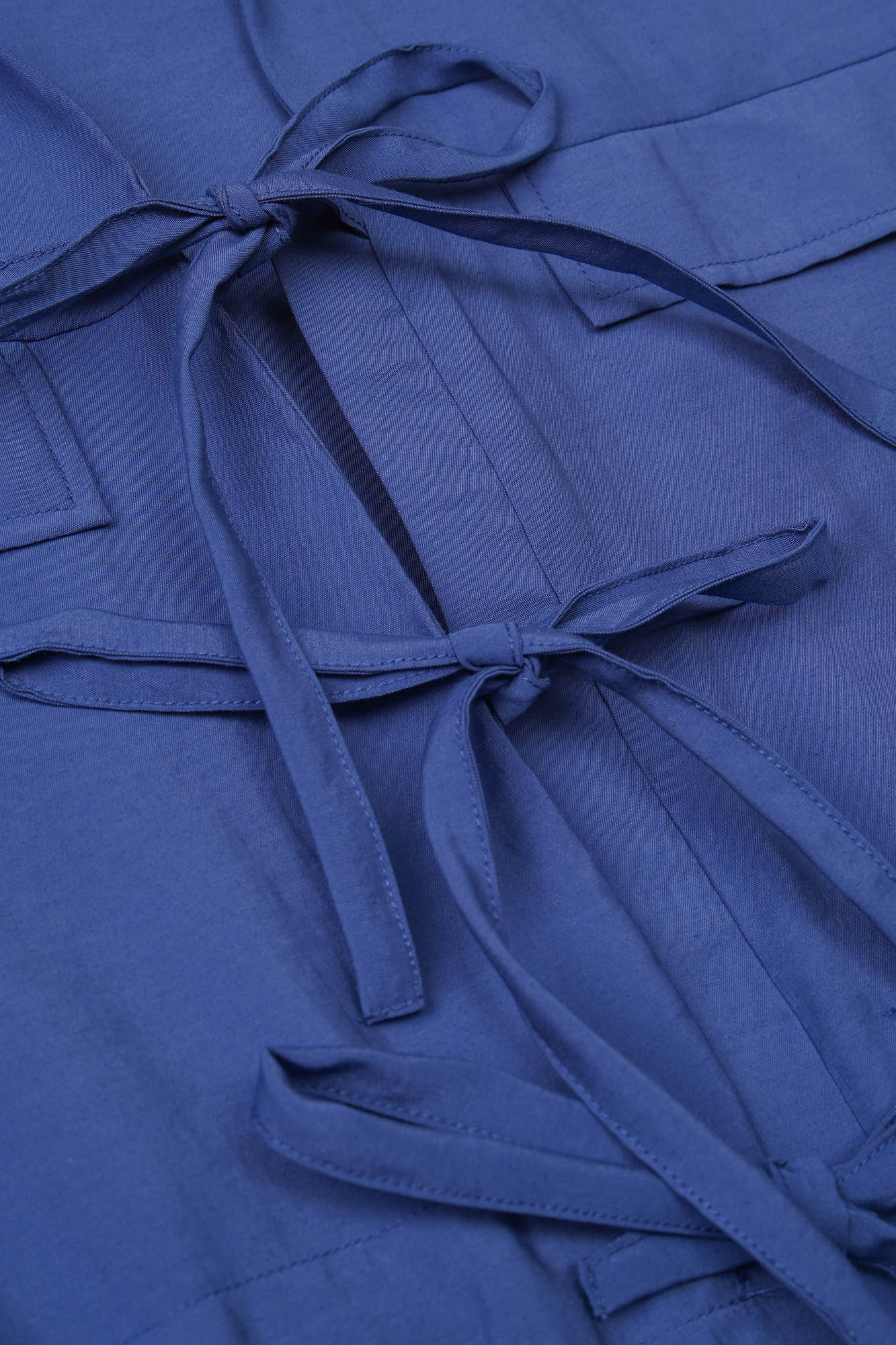 Blue Modal Front Tie Shirt