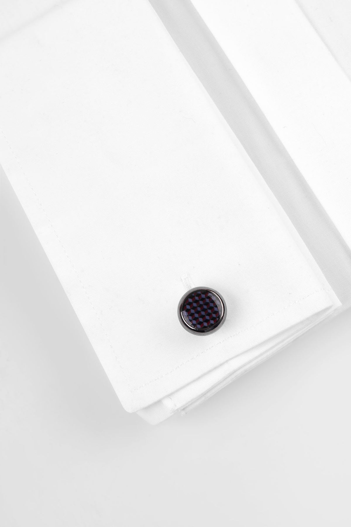 White Hidden Placket Tuxedo Stretch Poplin Shirt - Regular Fit