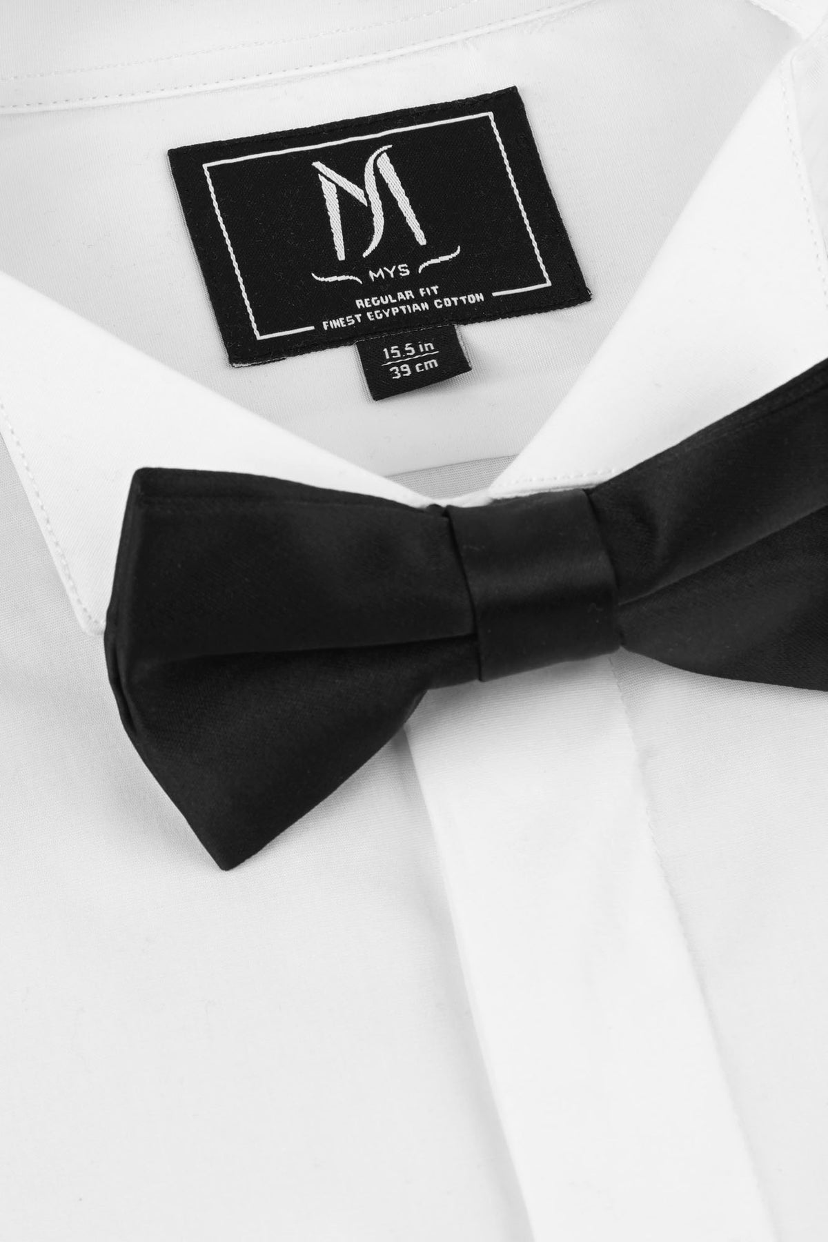 White Hidden Placket Tuxedo Stretch Poplin Shirt - Regular Fit