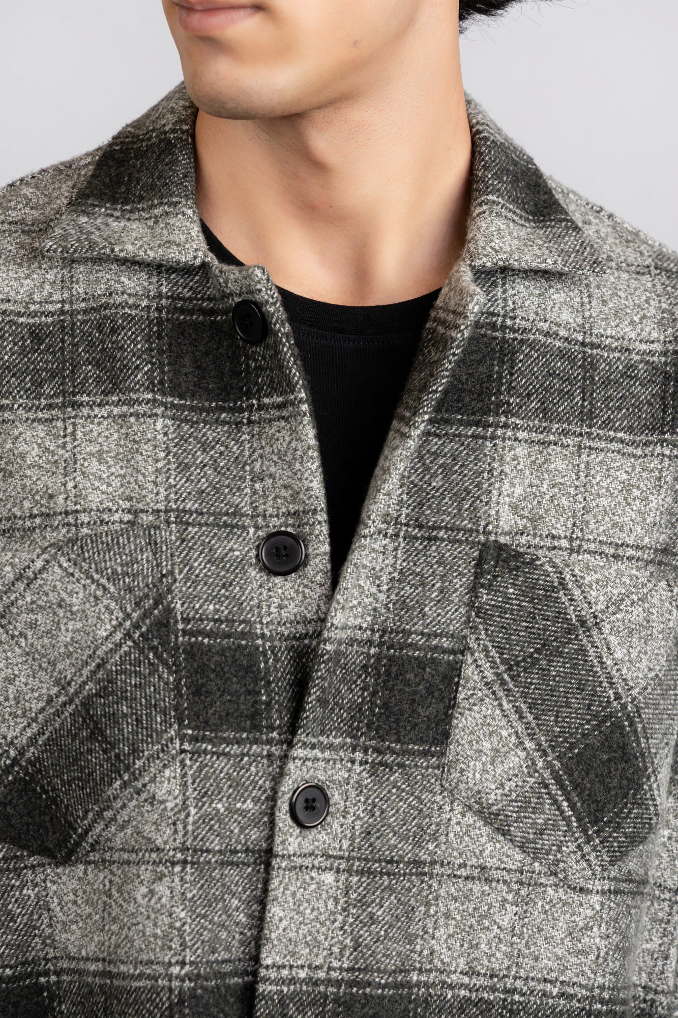 Brushed Checkered Overshirt