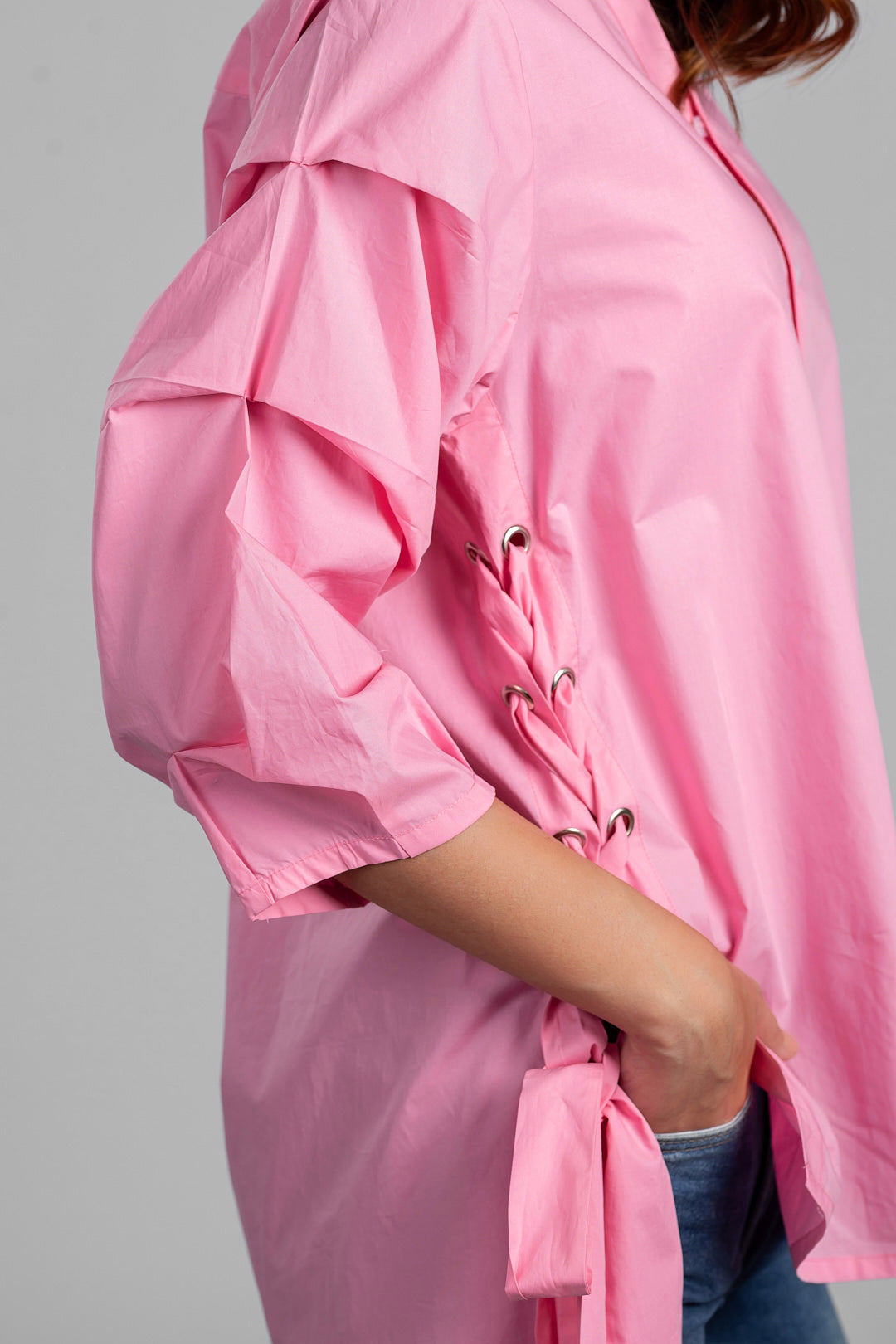 Pink Side Tie Shirt