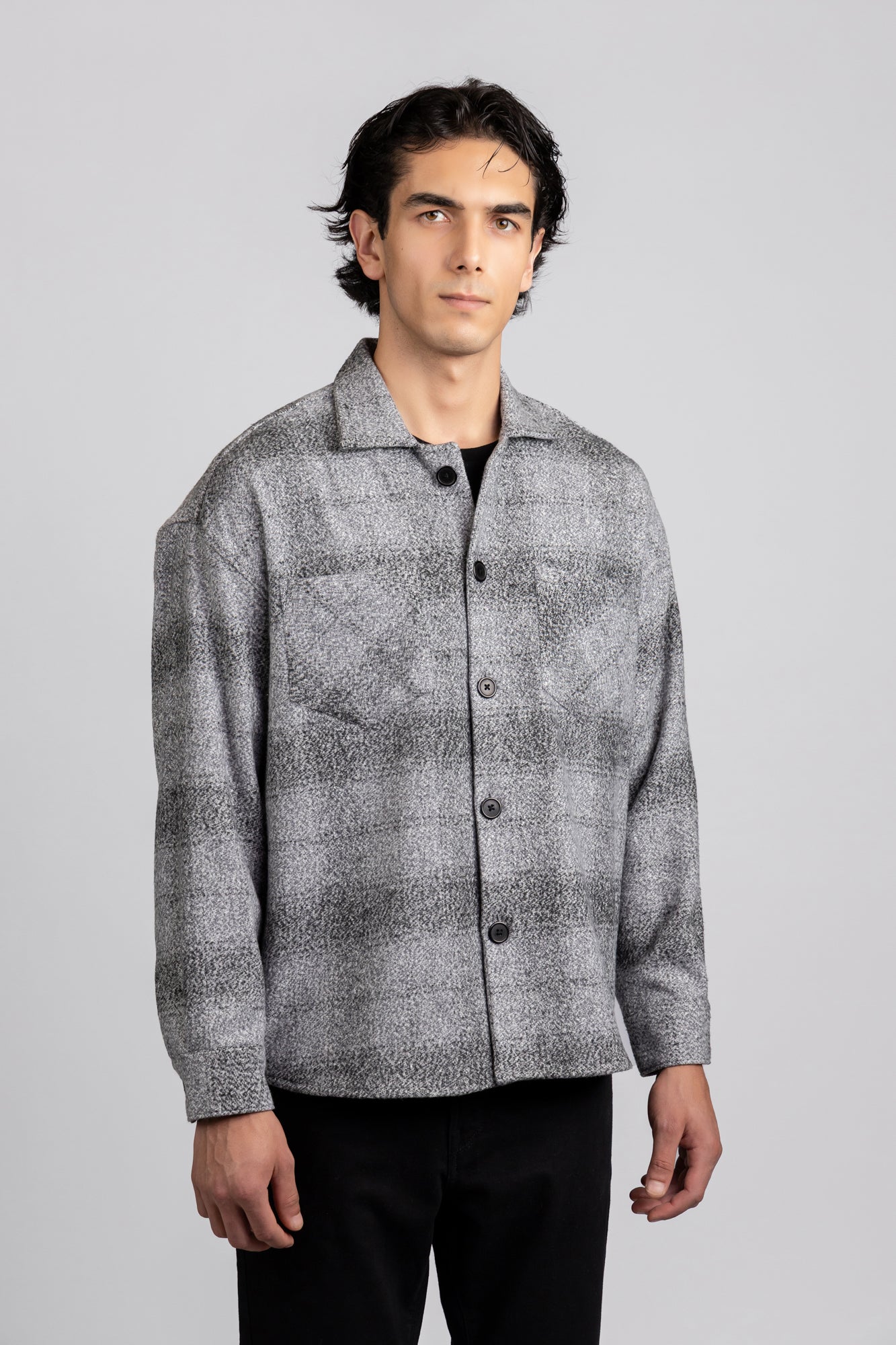 Brushed Checkered Overshirt