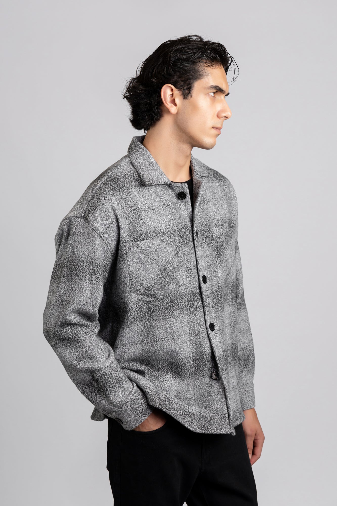 Brushed Checkered Overshirt