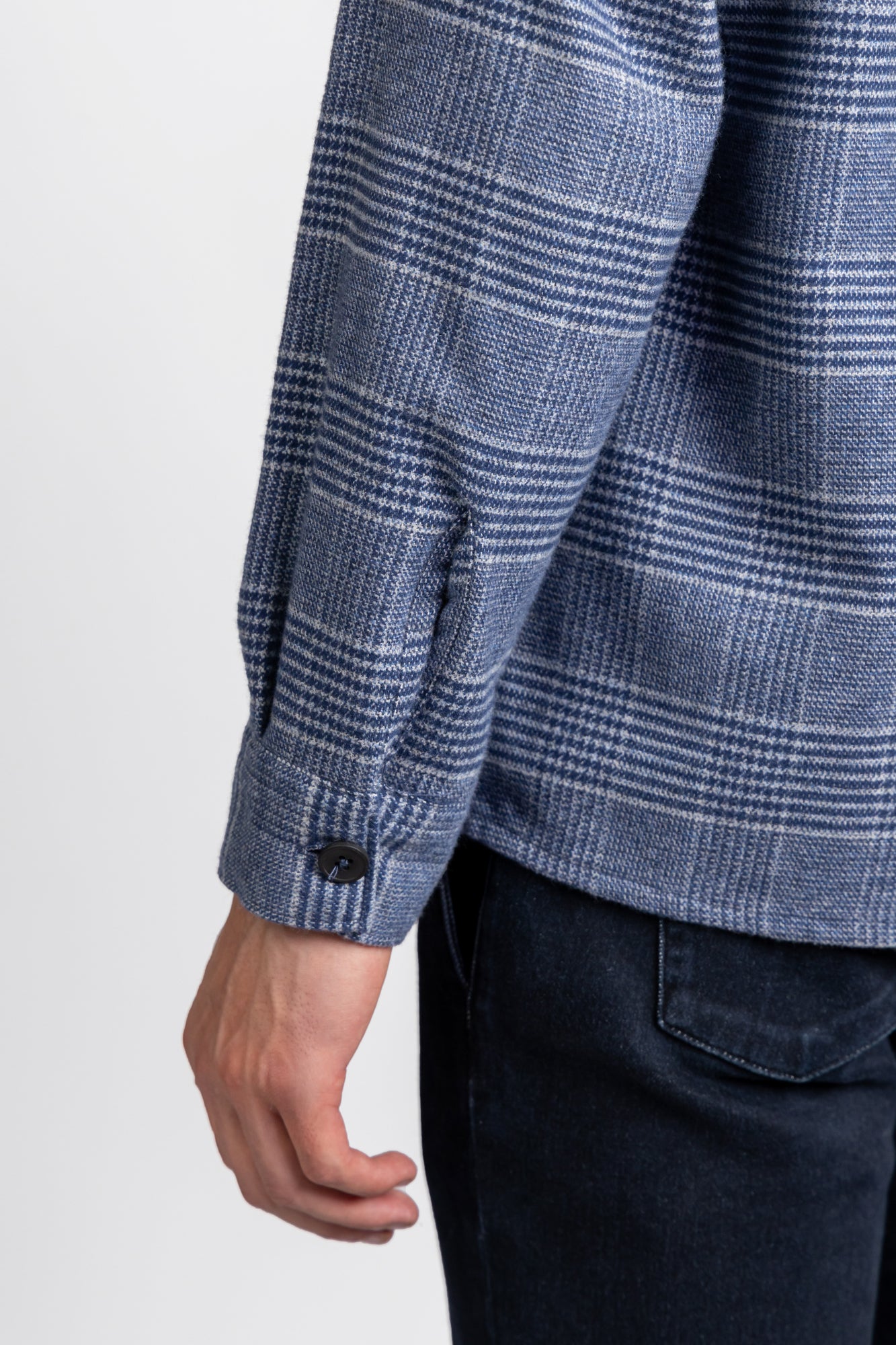 Blue Prince of Wales Checkered Overshirt