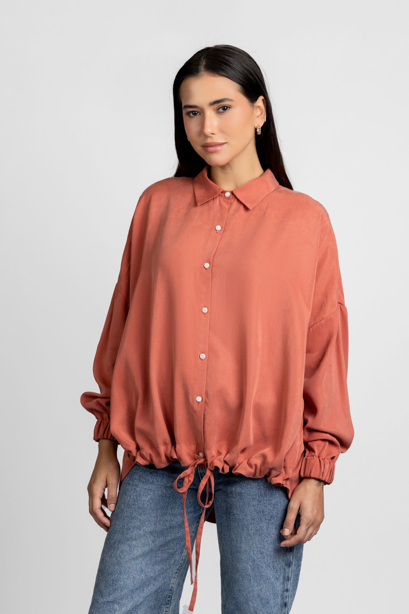 Tencel Hem Tie Shirt