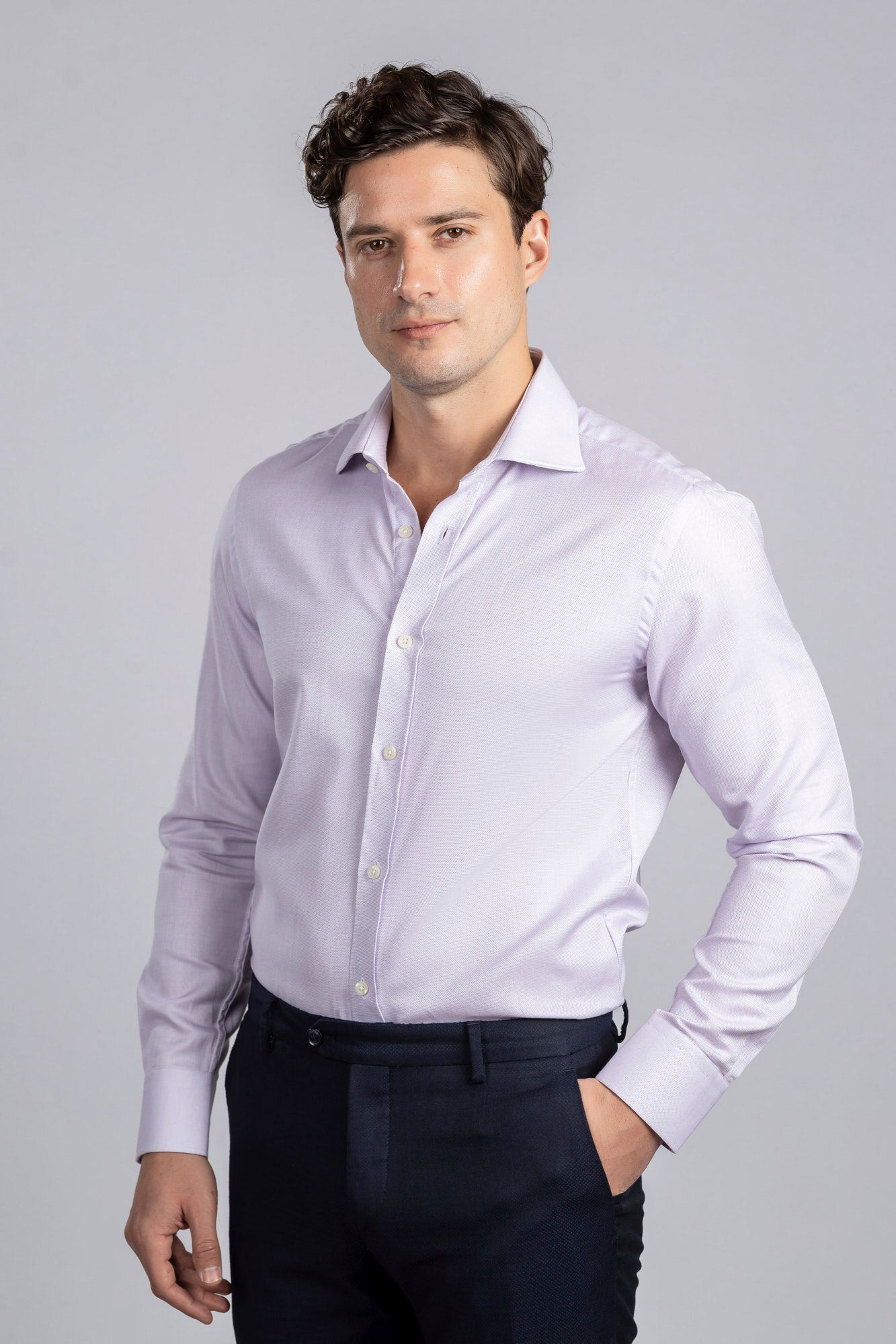 Light Purple Filafil Shirt - Regular Fit