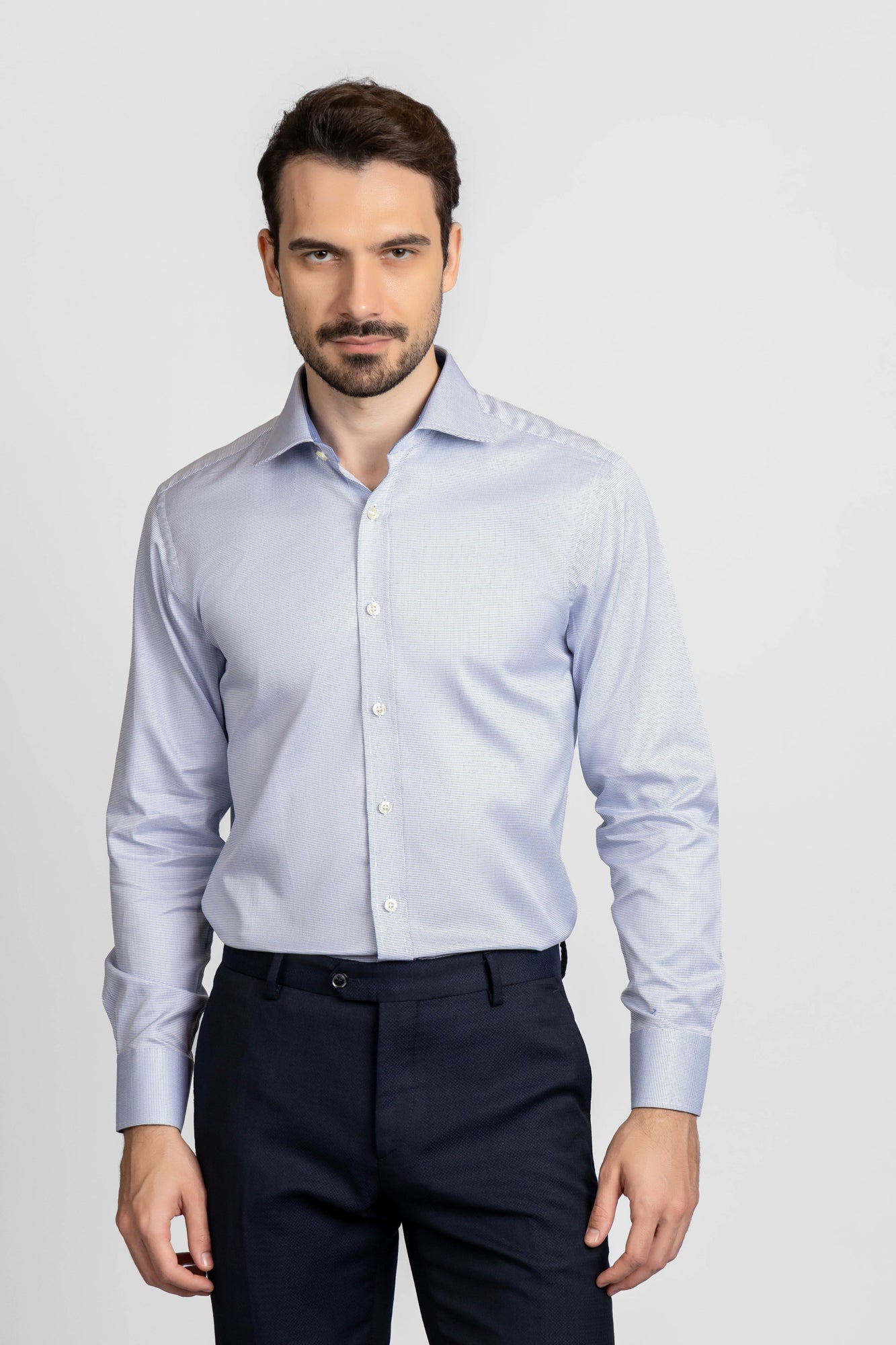 Blue End-On-End Shirt - Regular Fit
