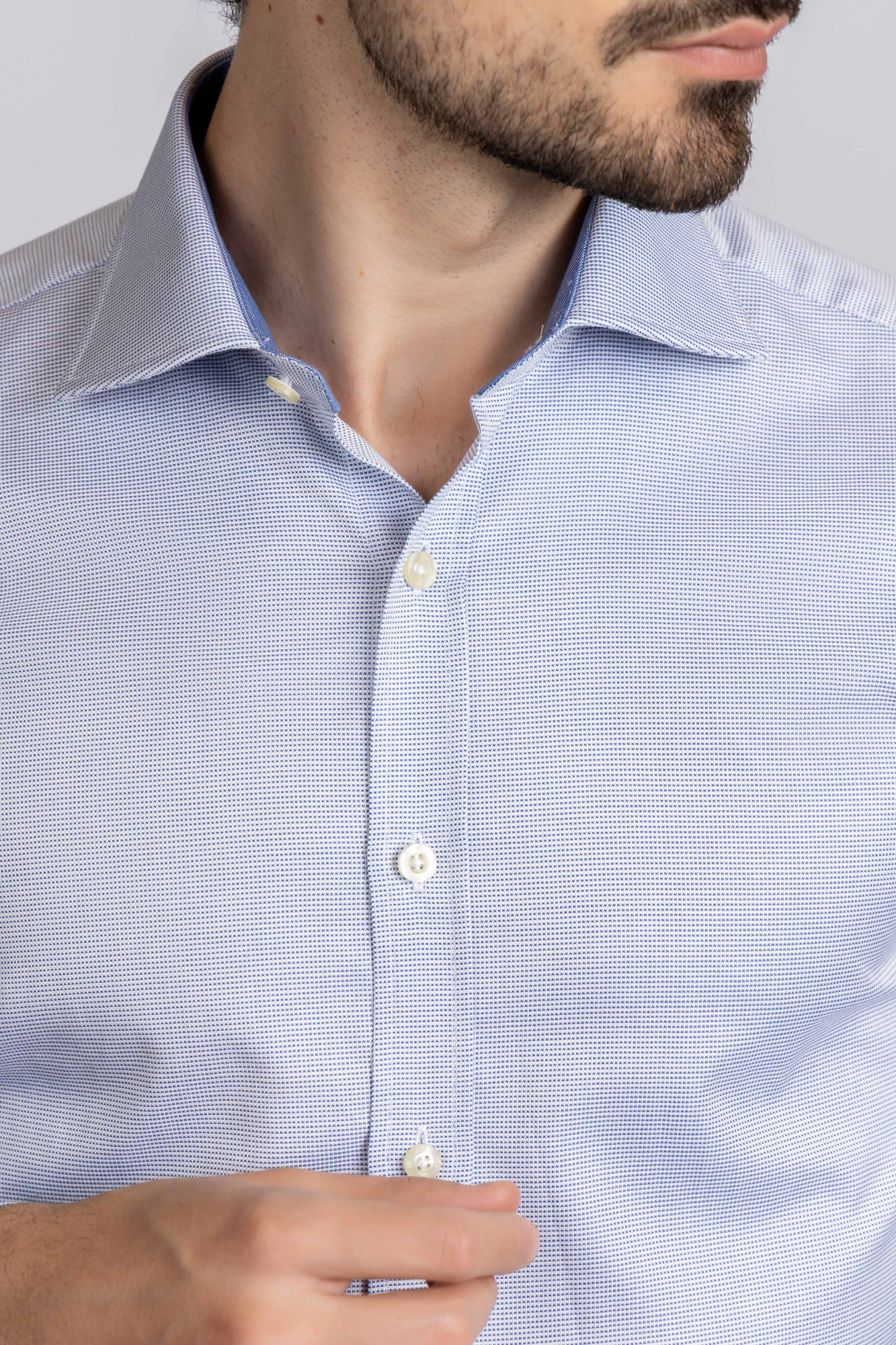 Blue End-On-End Shirt - Regular Fit