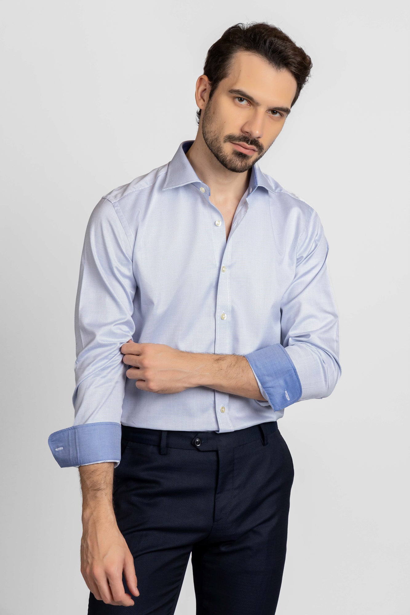 Blue End-On-End Shirt - Regular Fit