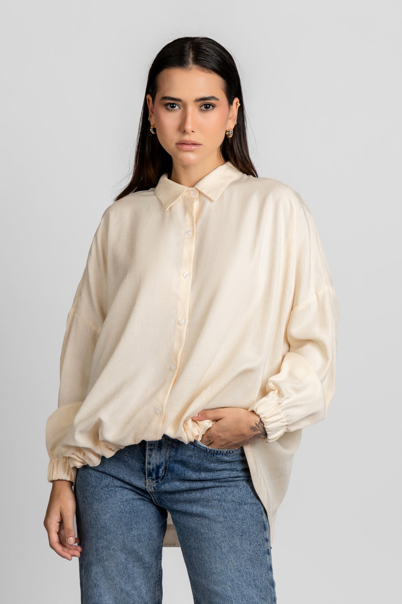 Tencel Hem Tie Shirt