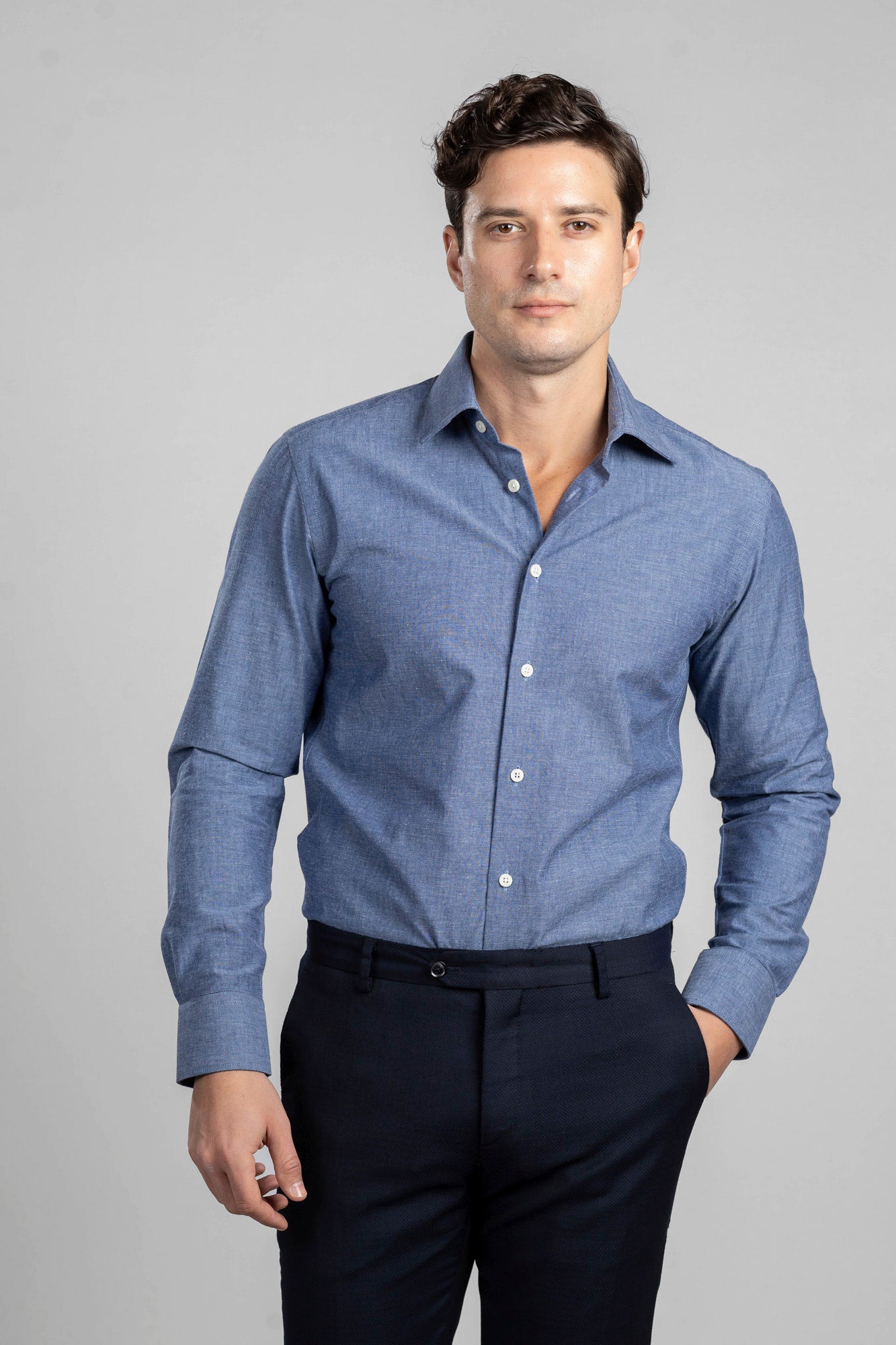 Navy Blue Filafil Shirt - Regular Fit