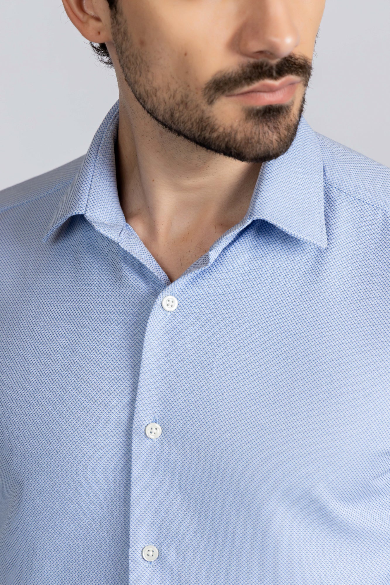 Sky Blue Dobby Shirt - Regular Fit