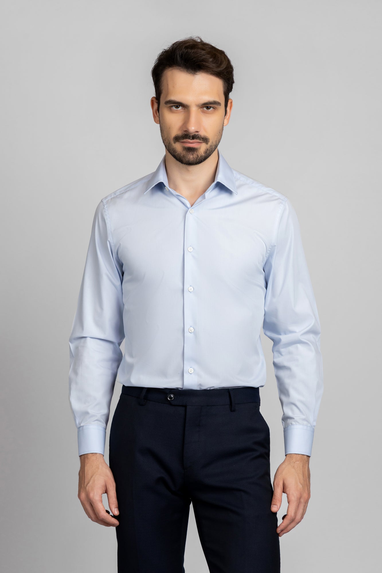 Light Blue Poplin Shirt - Slim Fit