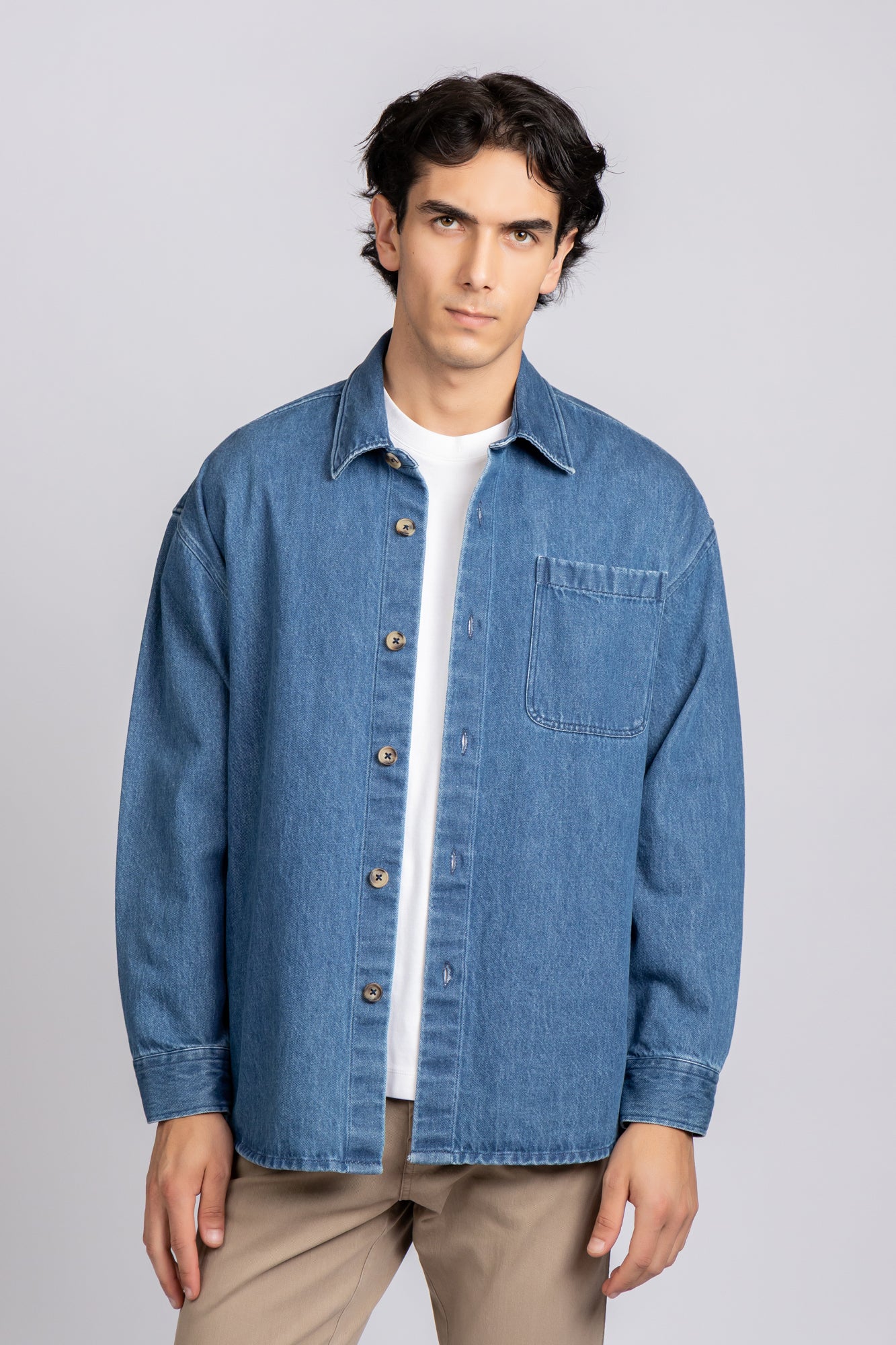 Medium Blue Denim Overshirt